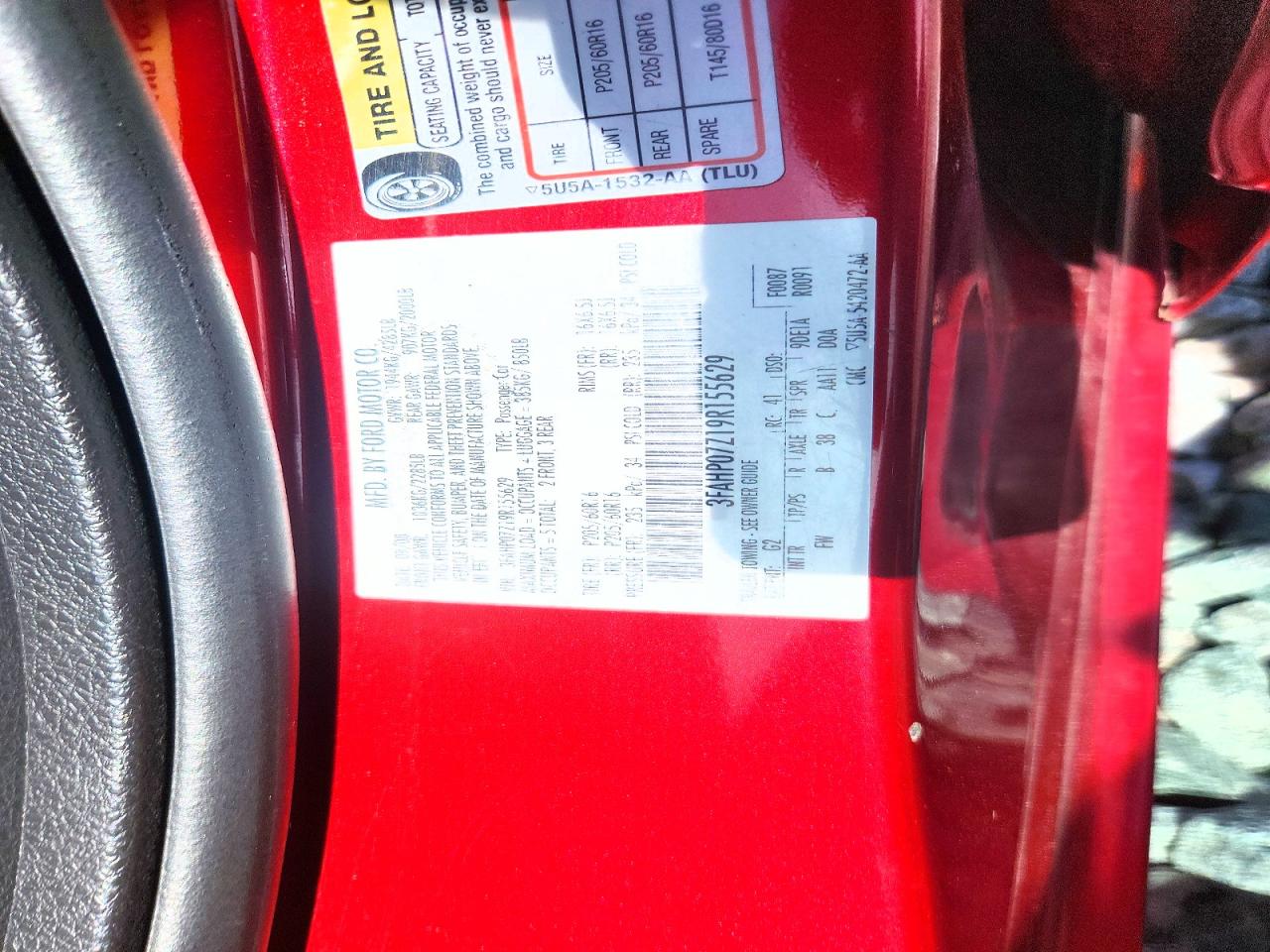 2009 Ford Fusion Se Red vin: 3FAHP07Z19R155629