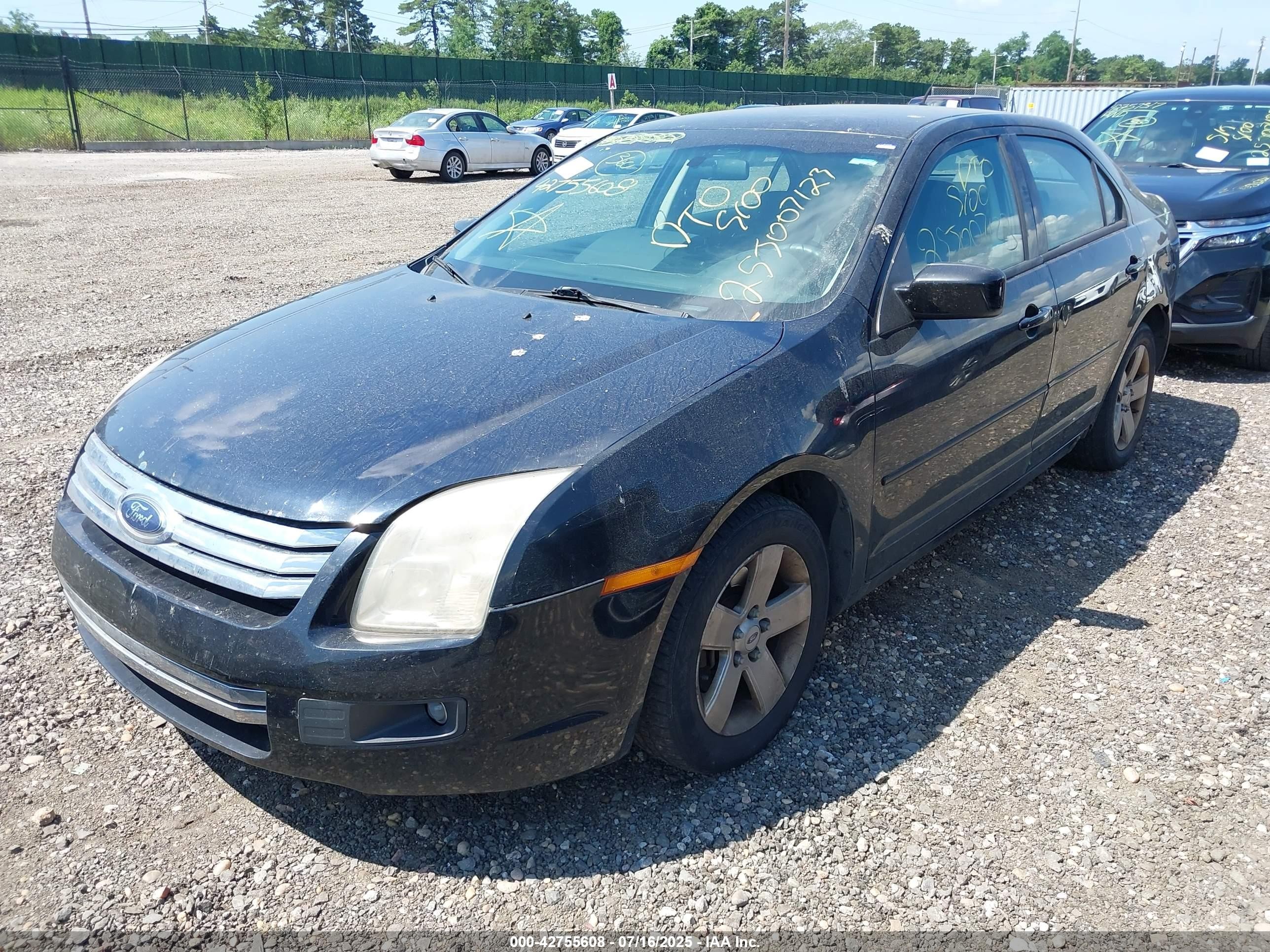 2007 Ford Fusion Se Black vin: 3FAHP07Z27R126217