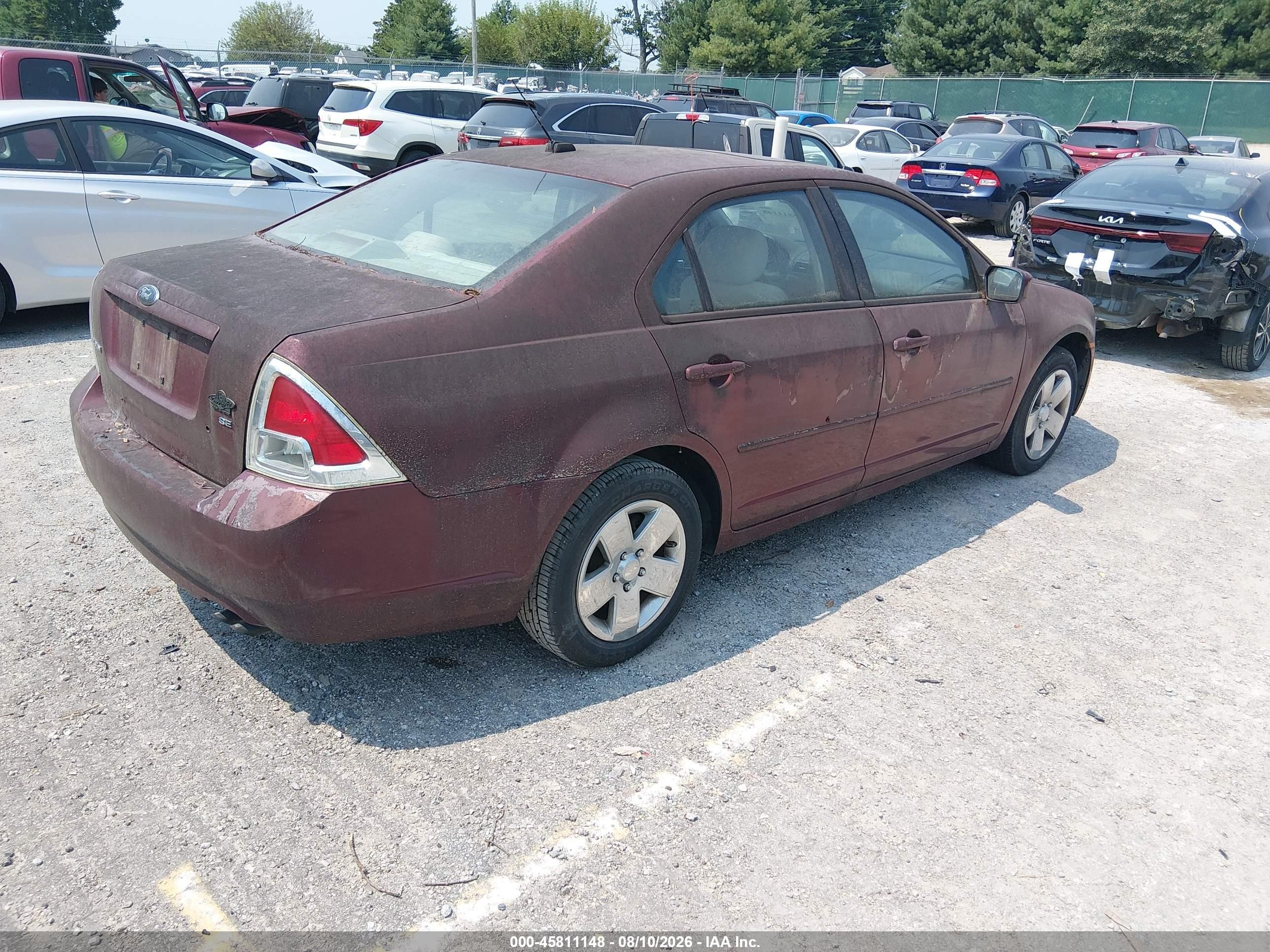 2007 Ford Fusion Se Maroon vin: 3FAHP07Z37R153488