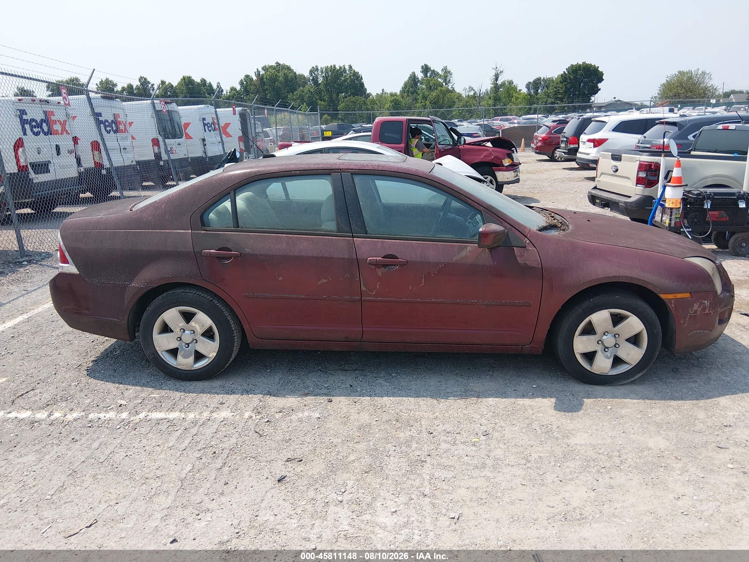 2007 Ford Fusion Se Maroon vin: 3FAHP07Z37R153488