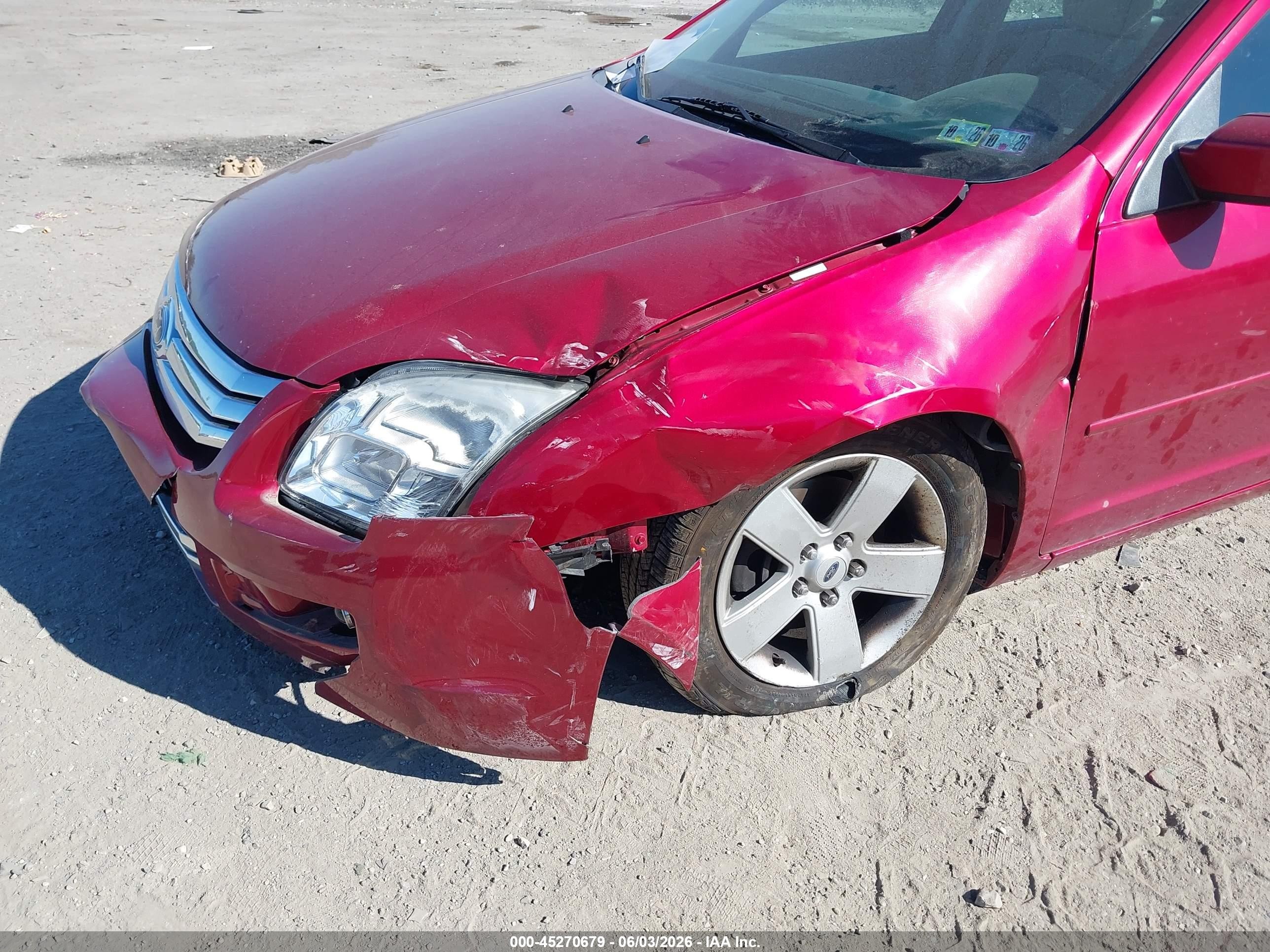 2007 Ford Fusion Se Burgundy vin: 3FAHP07Z37R214953