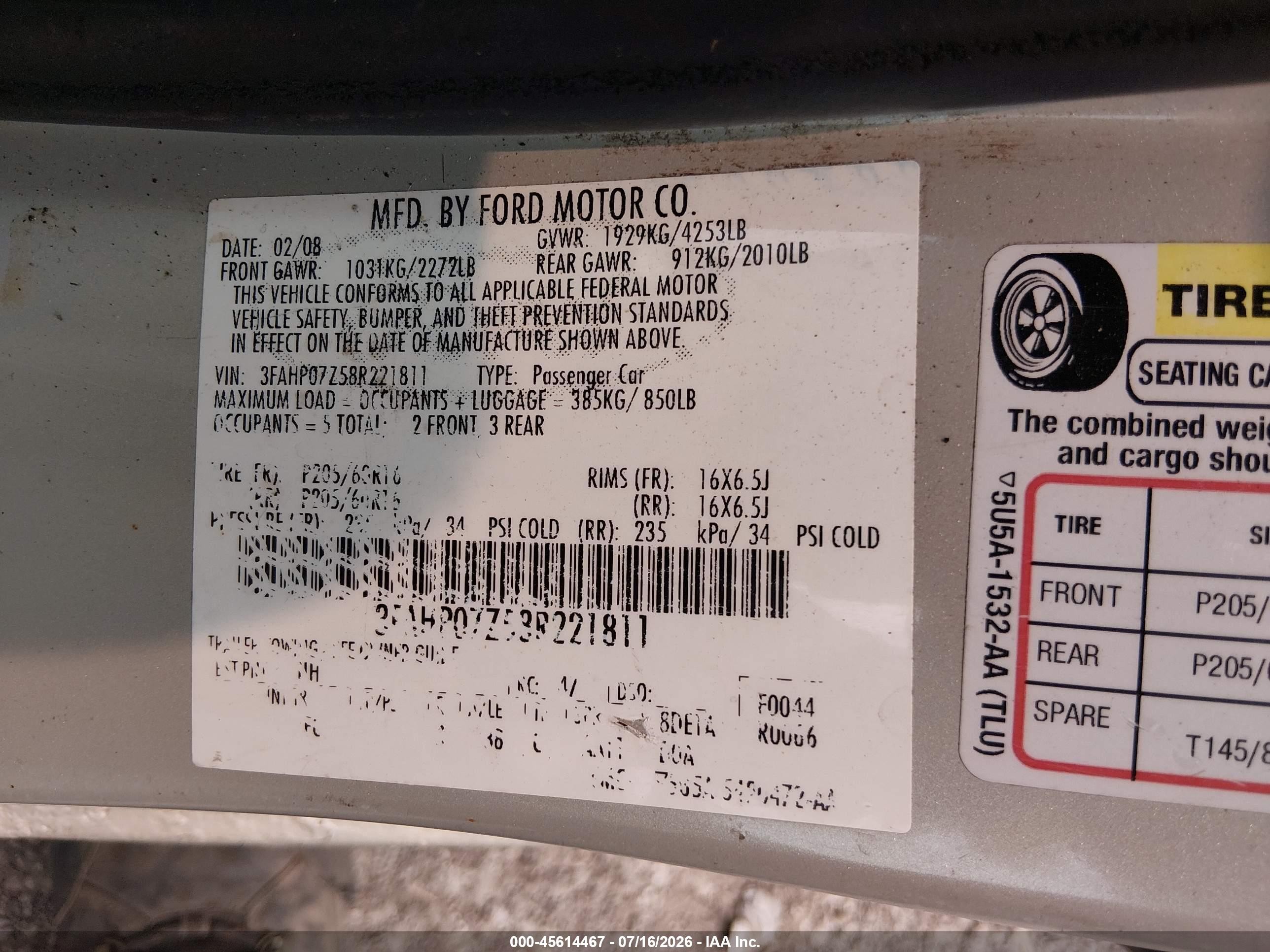 2008 Ford Fusion Se White vin: 3FAHP07Z58R221811