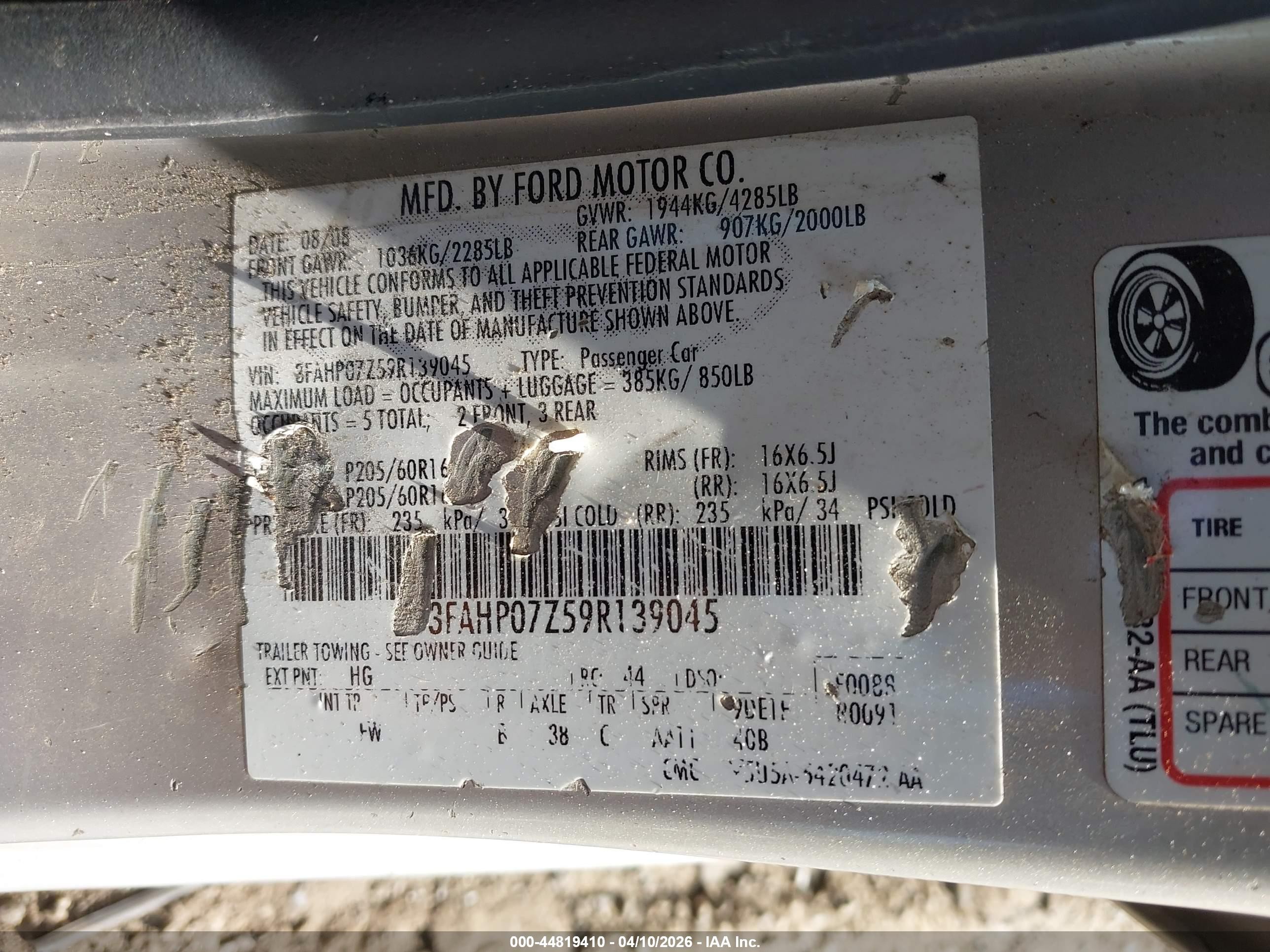 2009 Ford Fusion Se Silver vin: 3FAHP07Z59R139045