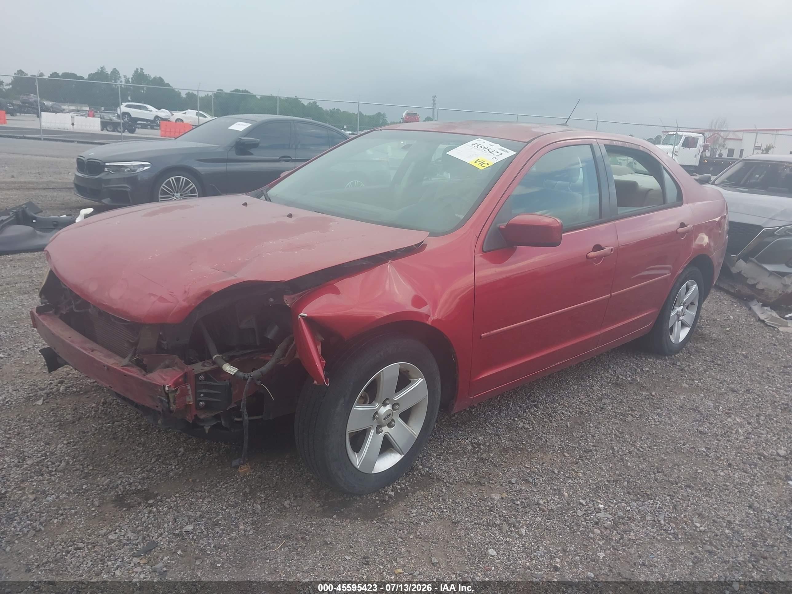 2007 Ford Fusion Se Red vin: 3FAHP07Z67R223498