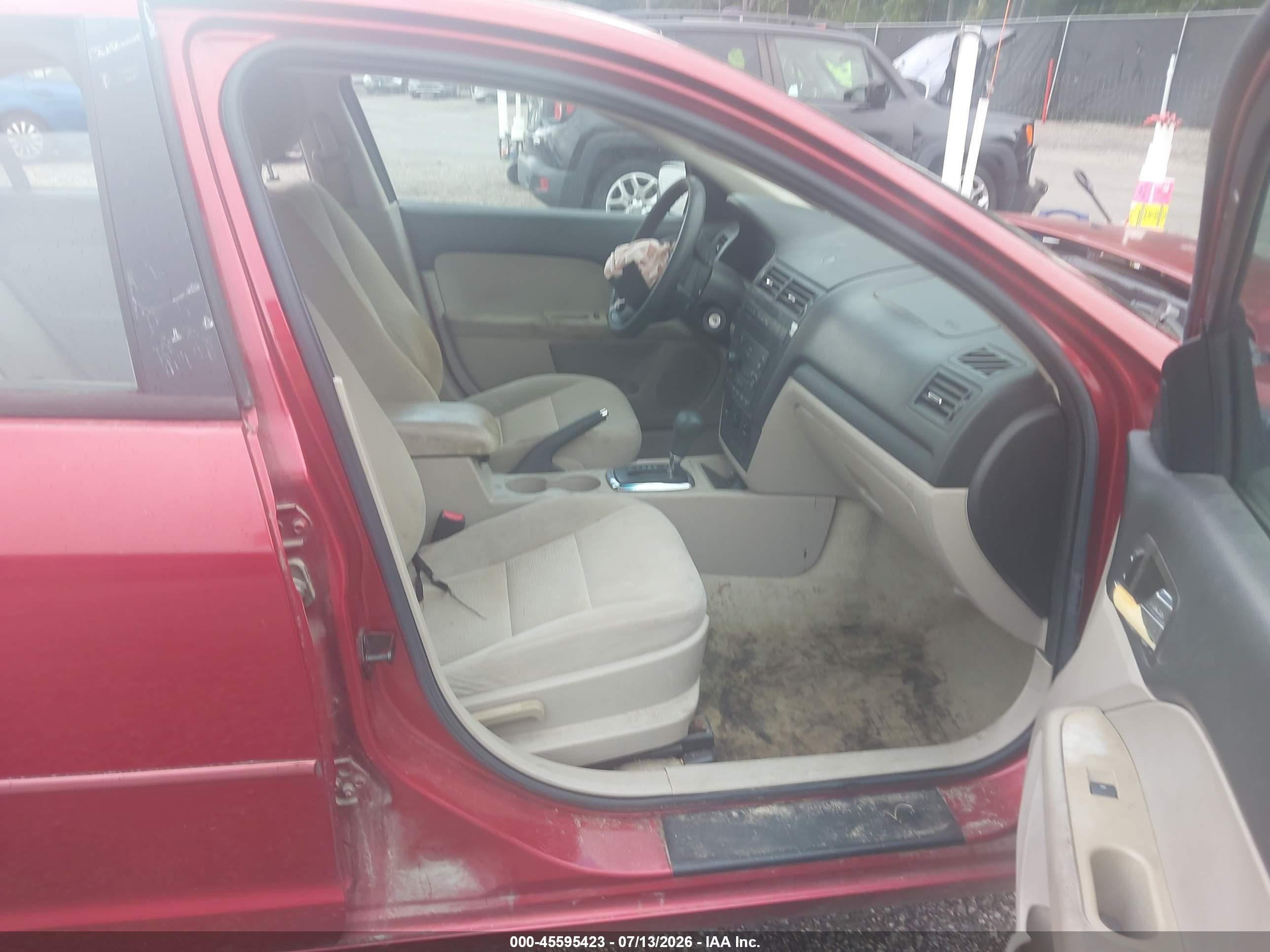 2007 Ford Fusion Se Red vin: 3FAHP07Z67R223498