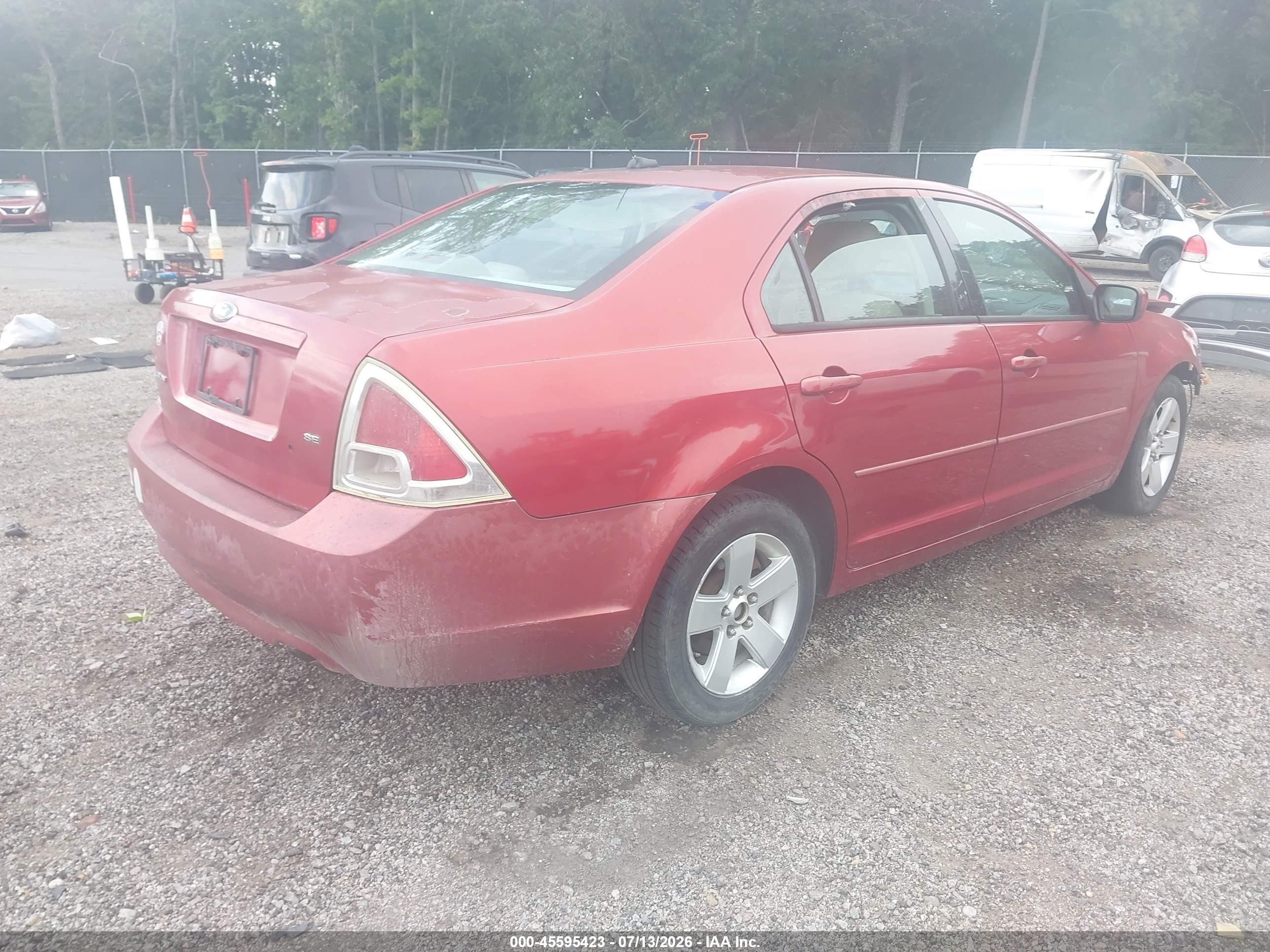 2007 Ford Fusion Se Red vin: 3FAHP07Z67R223498