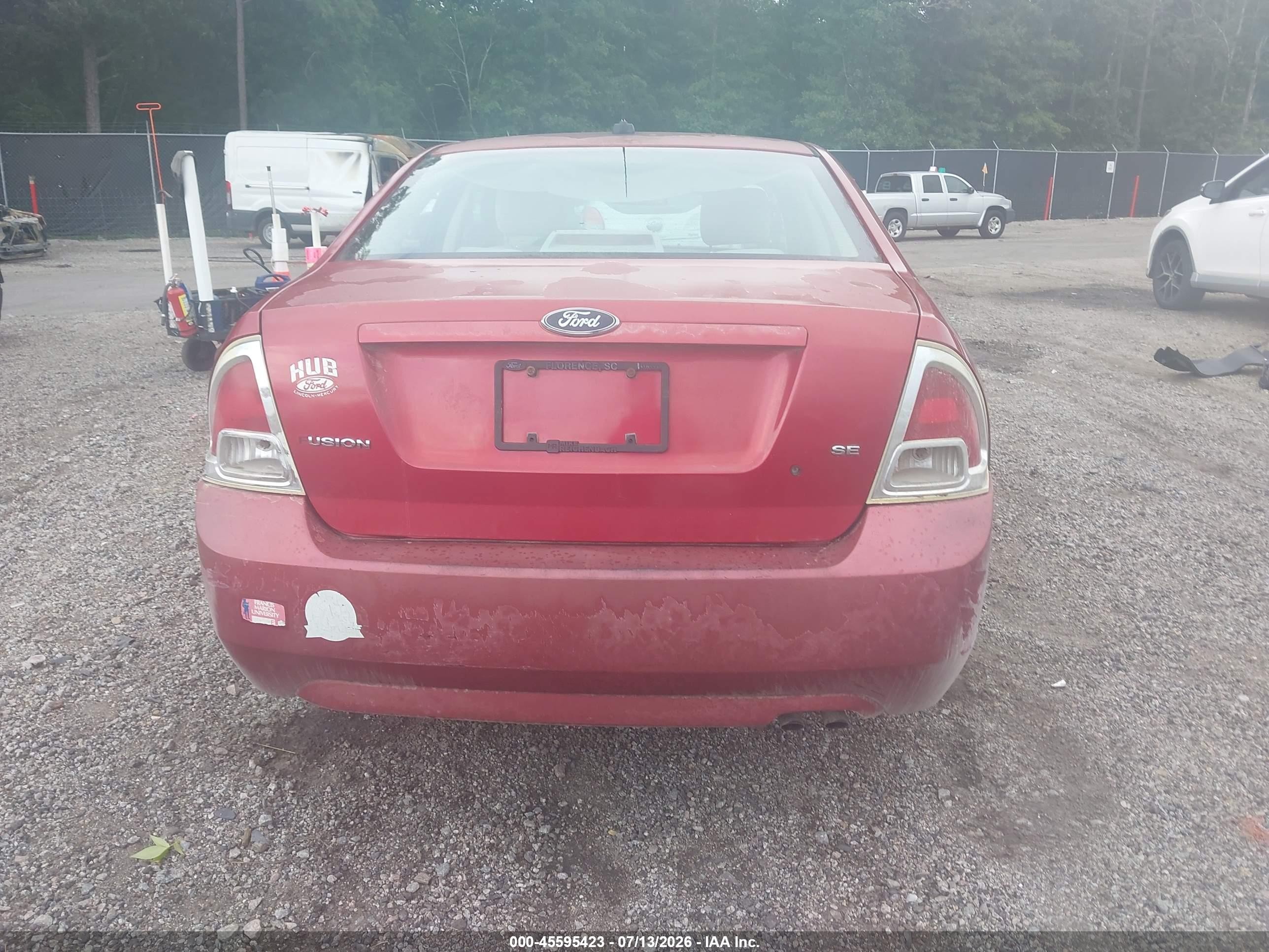 2007 Ford Fusion Se Red vin: 3FAHP07Z67R223498