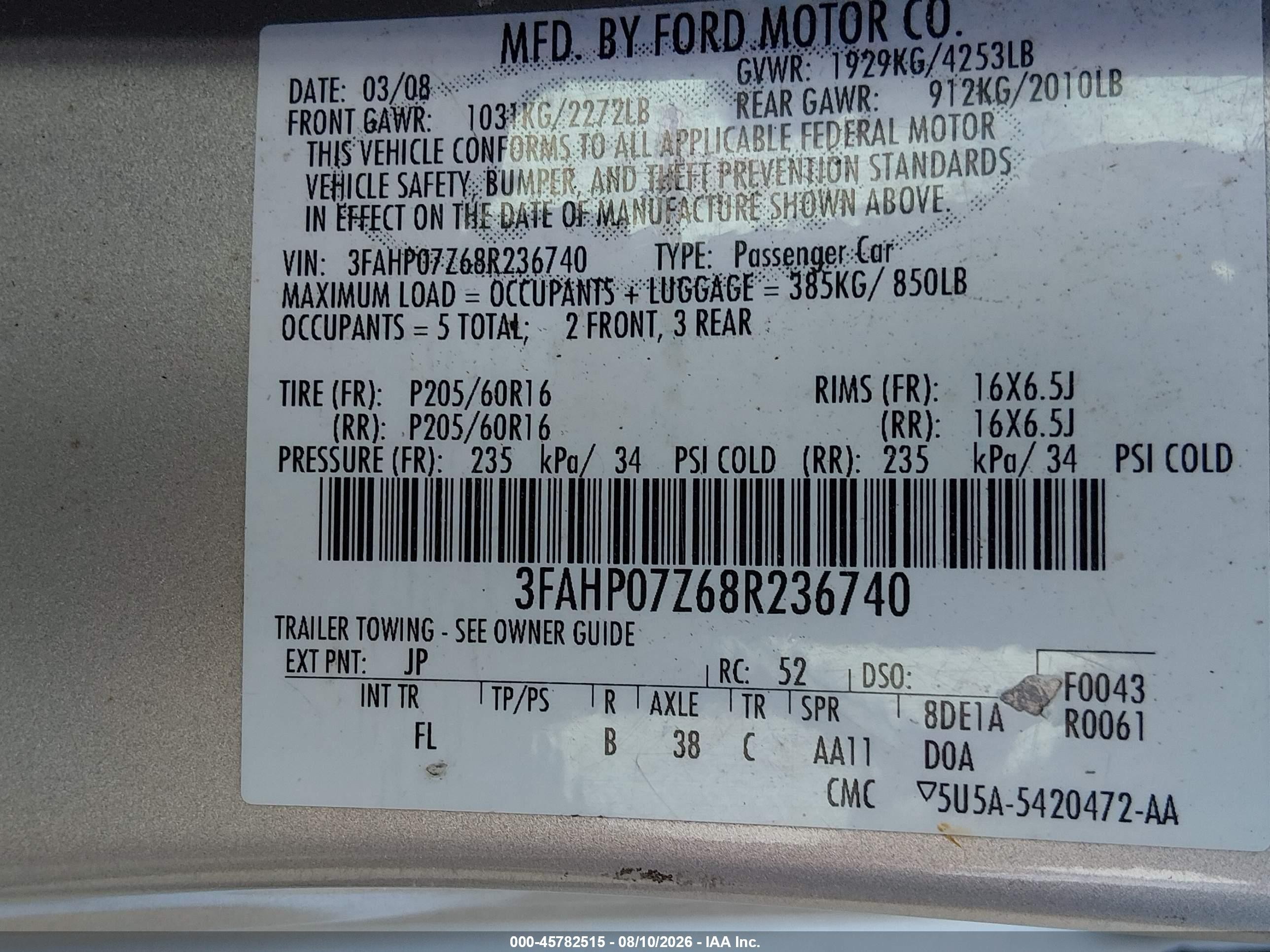 2008 Ford Fusion Se Серебряный vin: 3FAHP07Z68R236740