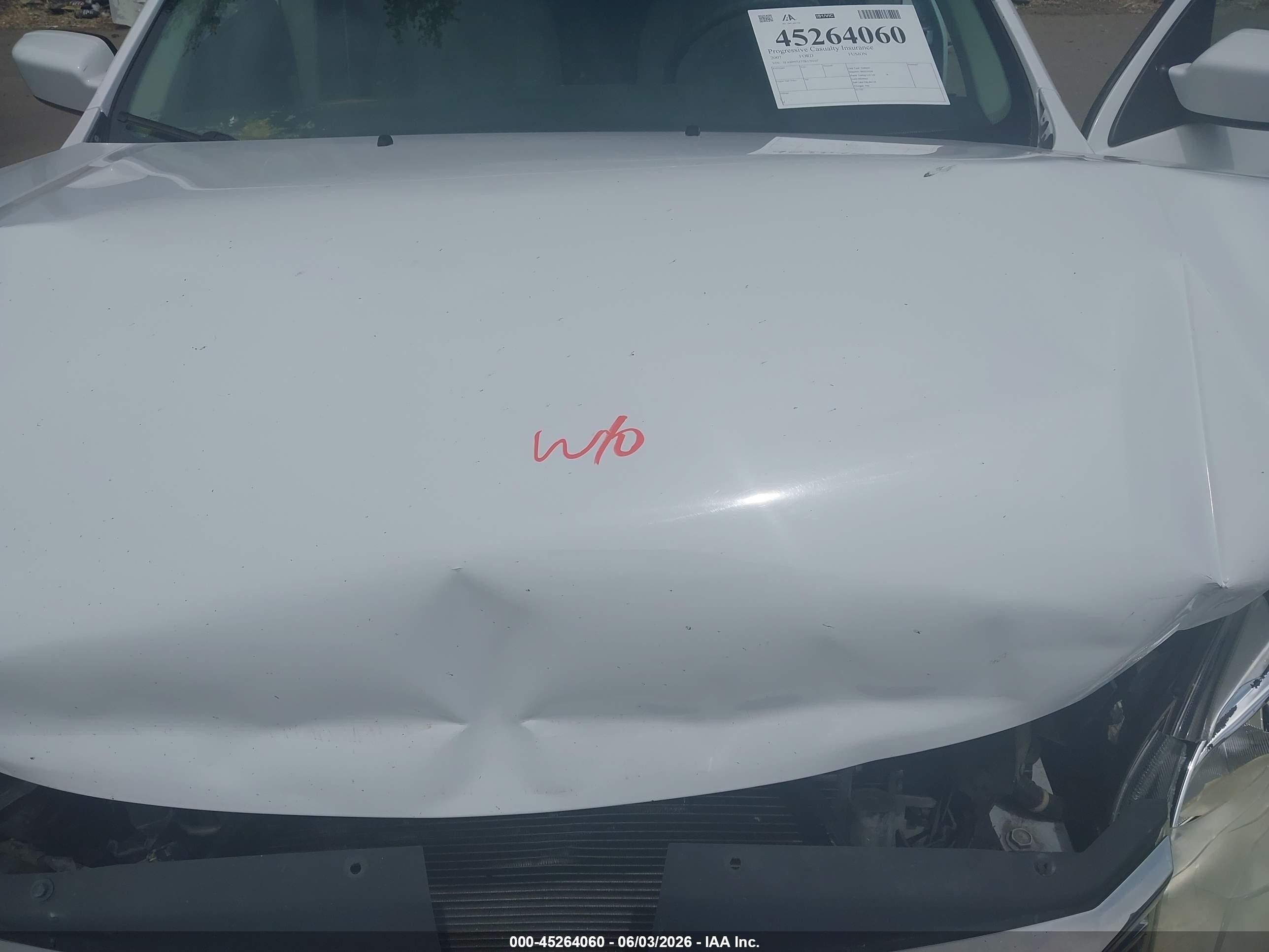 2007 Ford Fusion Se White vin: 3FAHP07Z77R179107