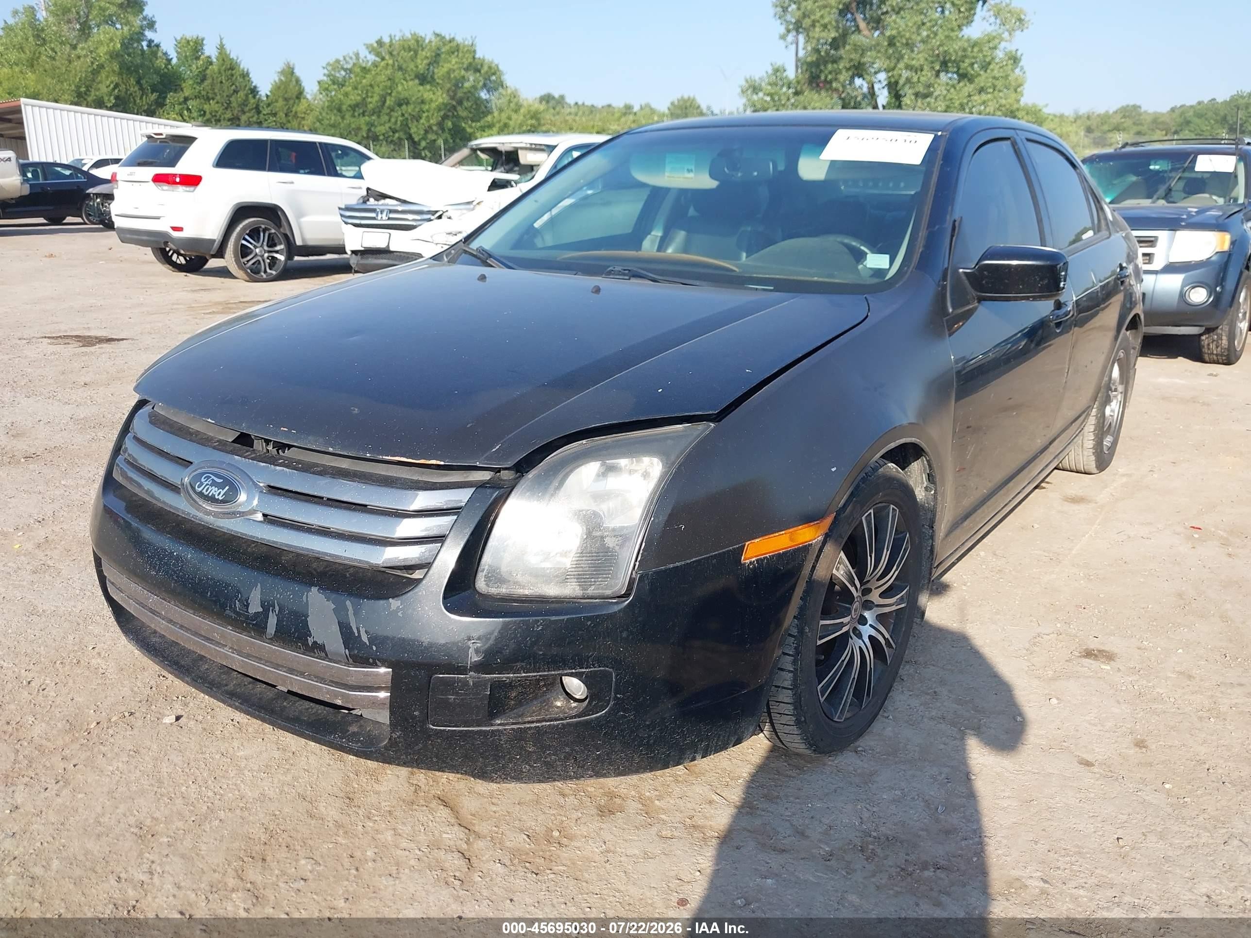 2007 Ford Fusion Se Black vin: 3FAHP07Z87R262058