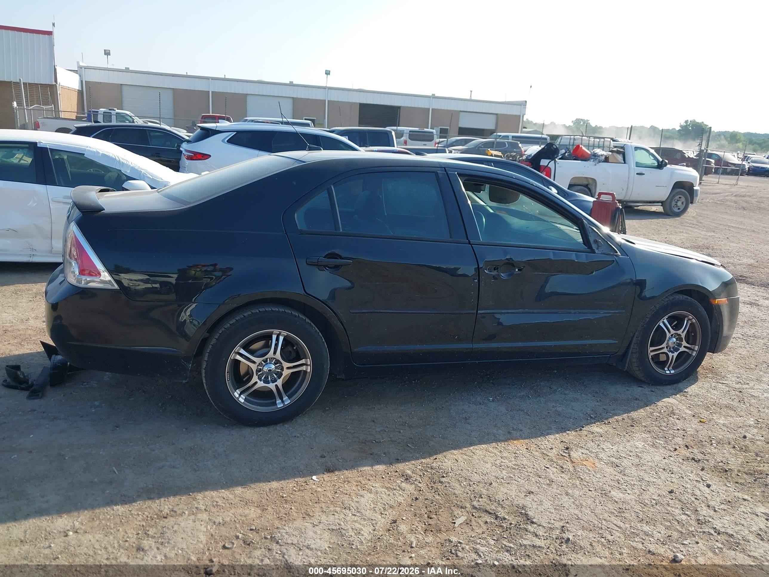 2007 Ford Fusion Se Black vin: 3FAHP07Z87R262058