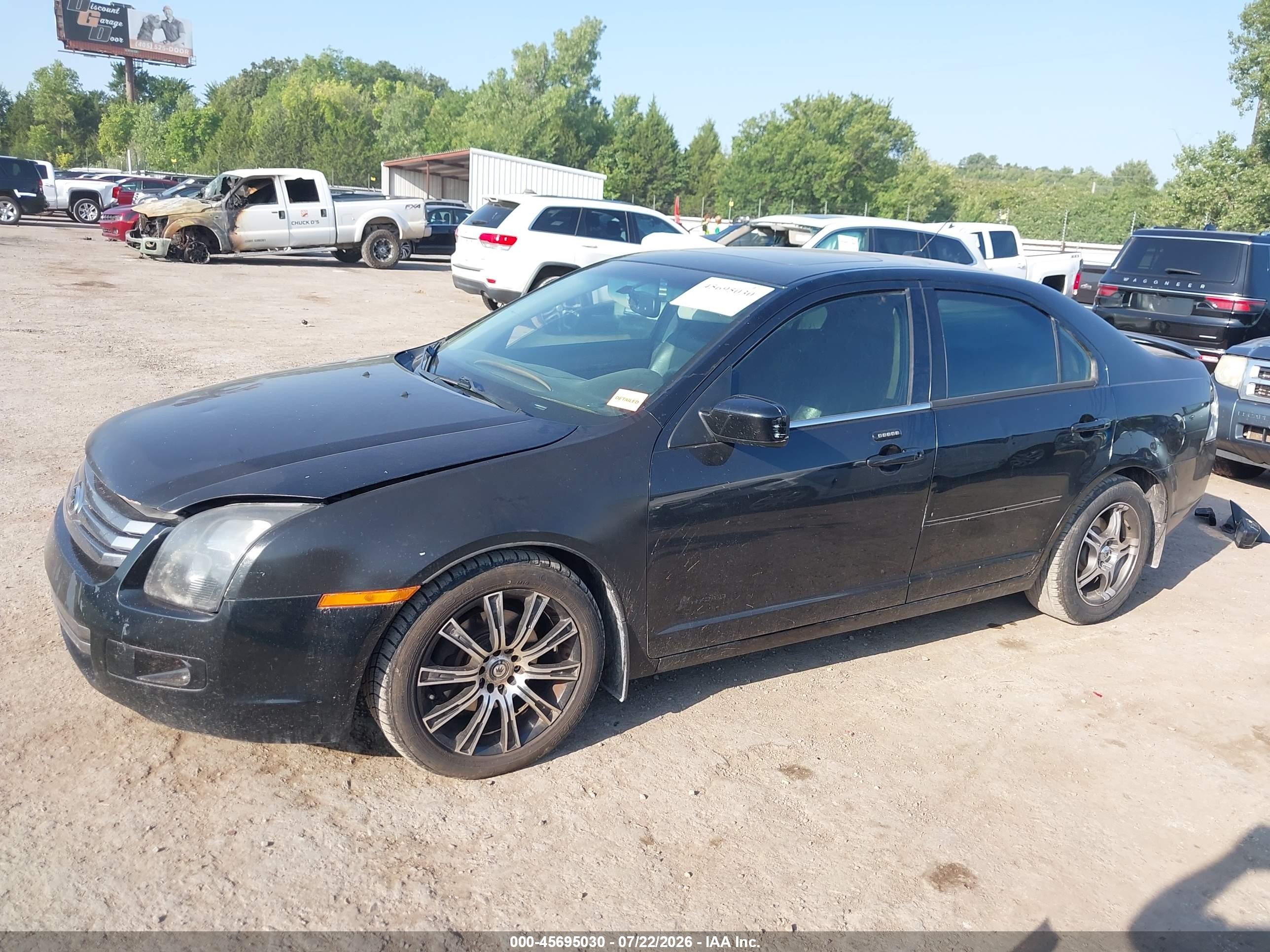 2007 Ford Fusion Se Black vin: 3FAHP07Z87R262058