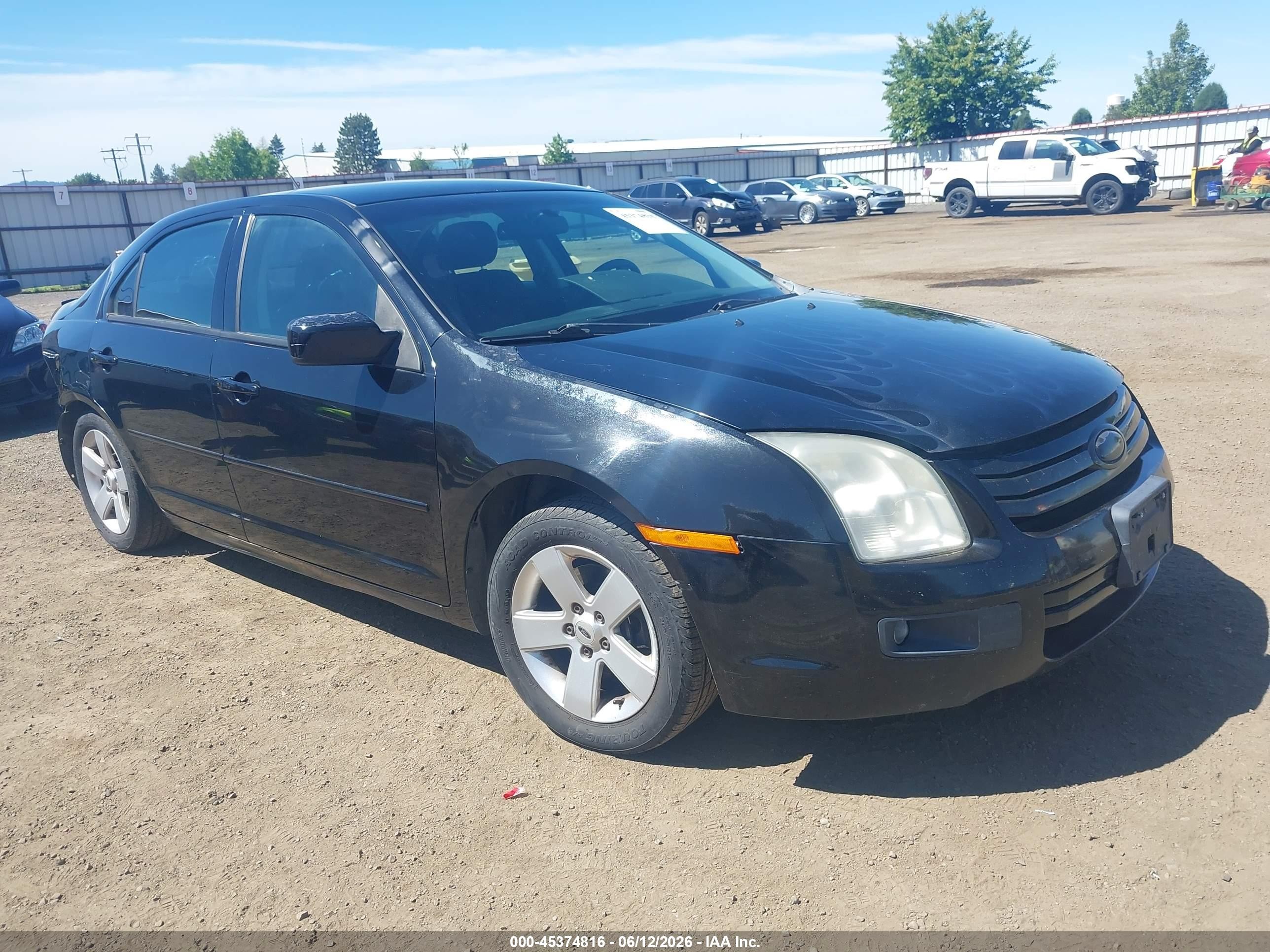 2007 Ford Fusion Se Black vin: 3FAHP07Z97R142334