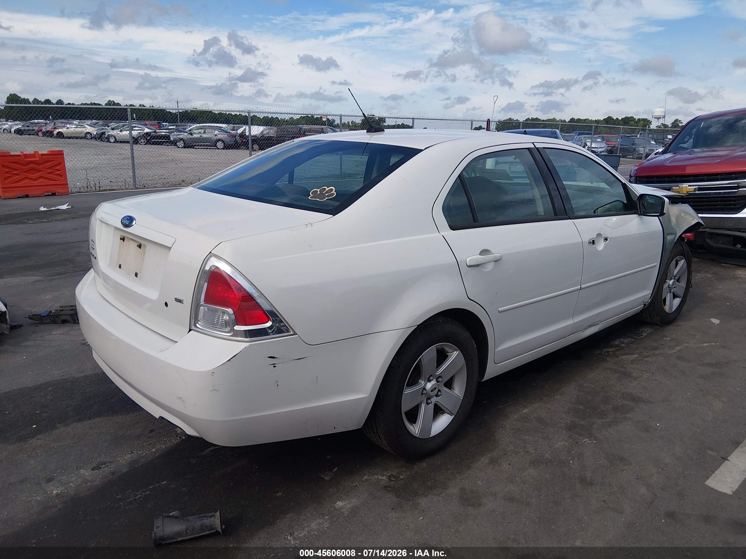 2008 Ford Fusion Se White vin: 3FAHP07Z98R207930