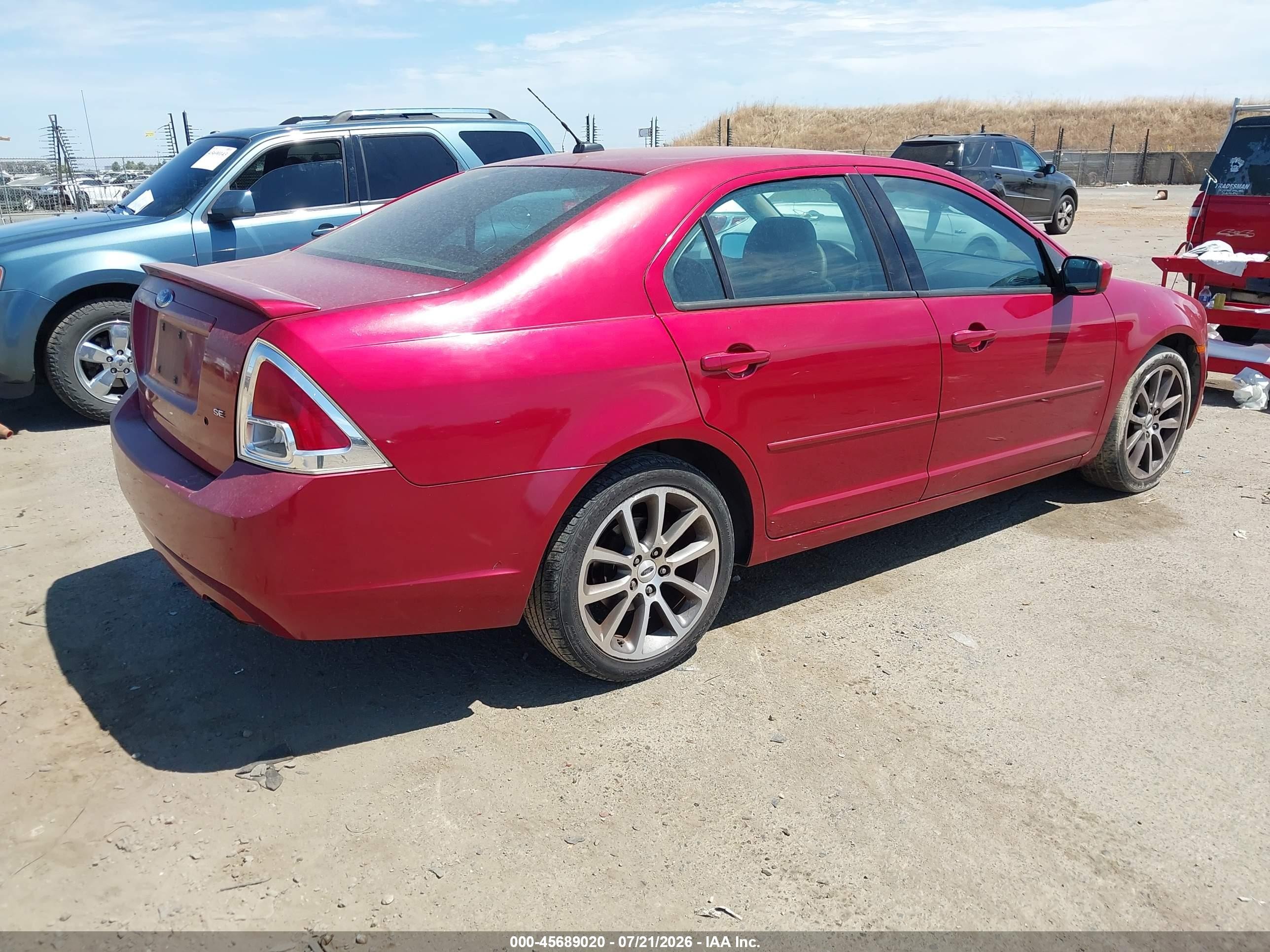 2008 Ford Fusion Se Burgundy vin: 3FAHP07Z98R221634