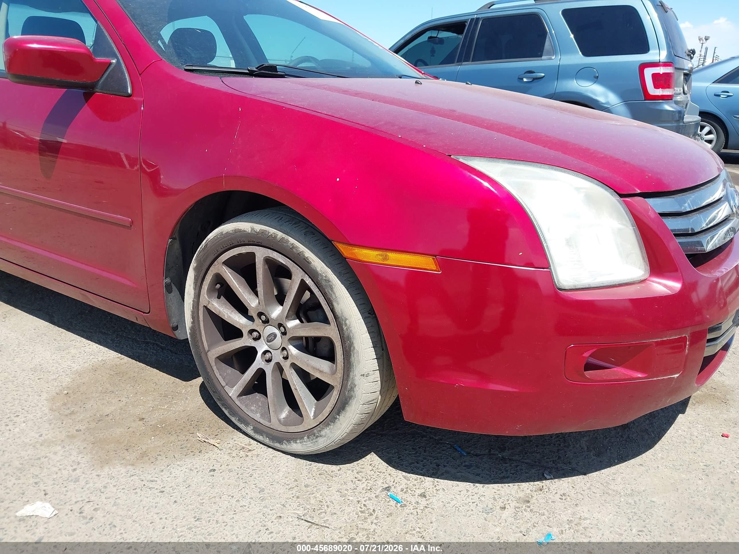2008 Ford Fusion Se Burgundy vin: 3FAHP07Z98R221634