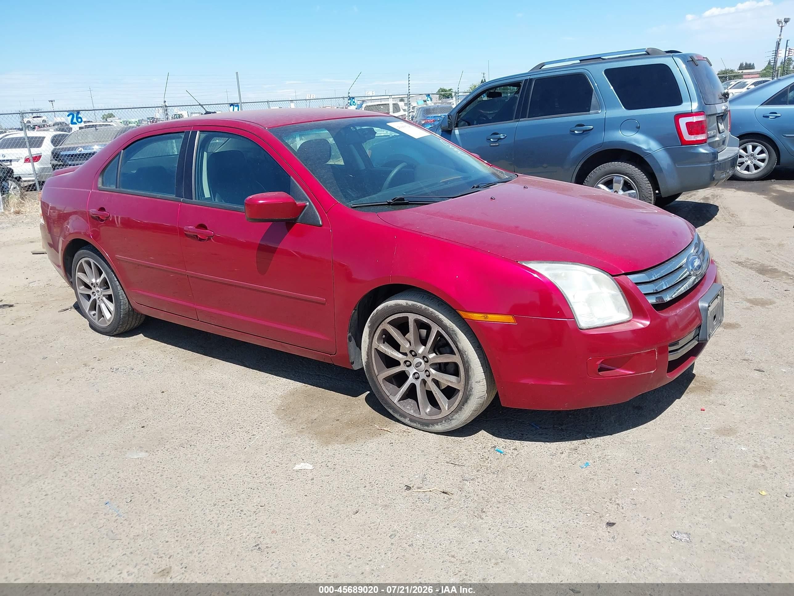2008 Ford Fusion Se Burgundy vin: 3FAHP07Z98R221634