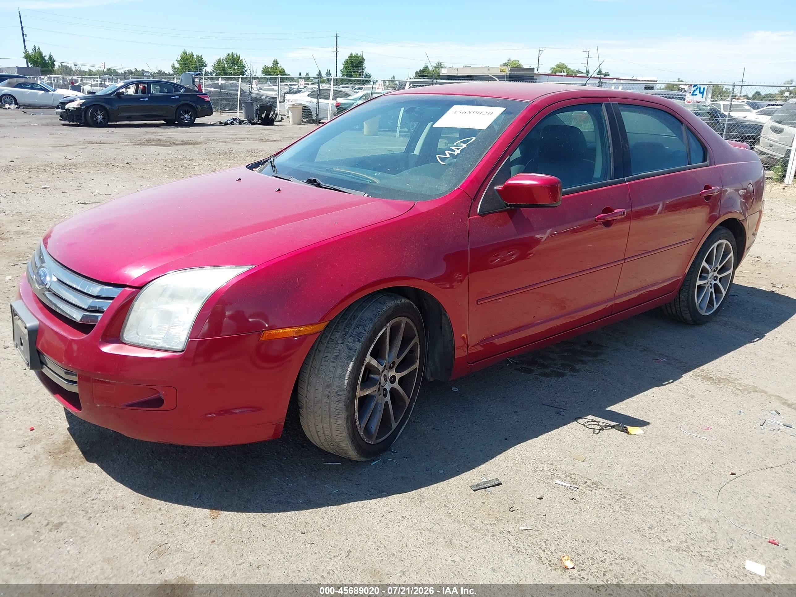 2008 Ford Fusion Se Burgundy vin: 3FAHP07Z98R221634