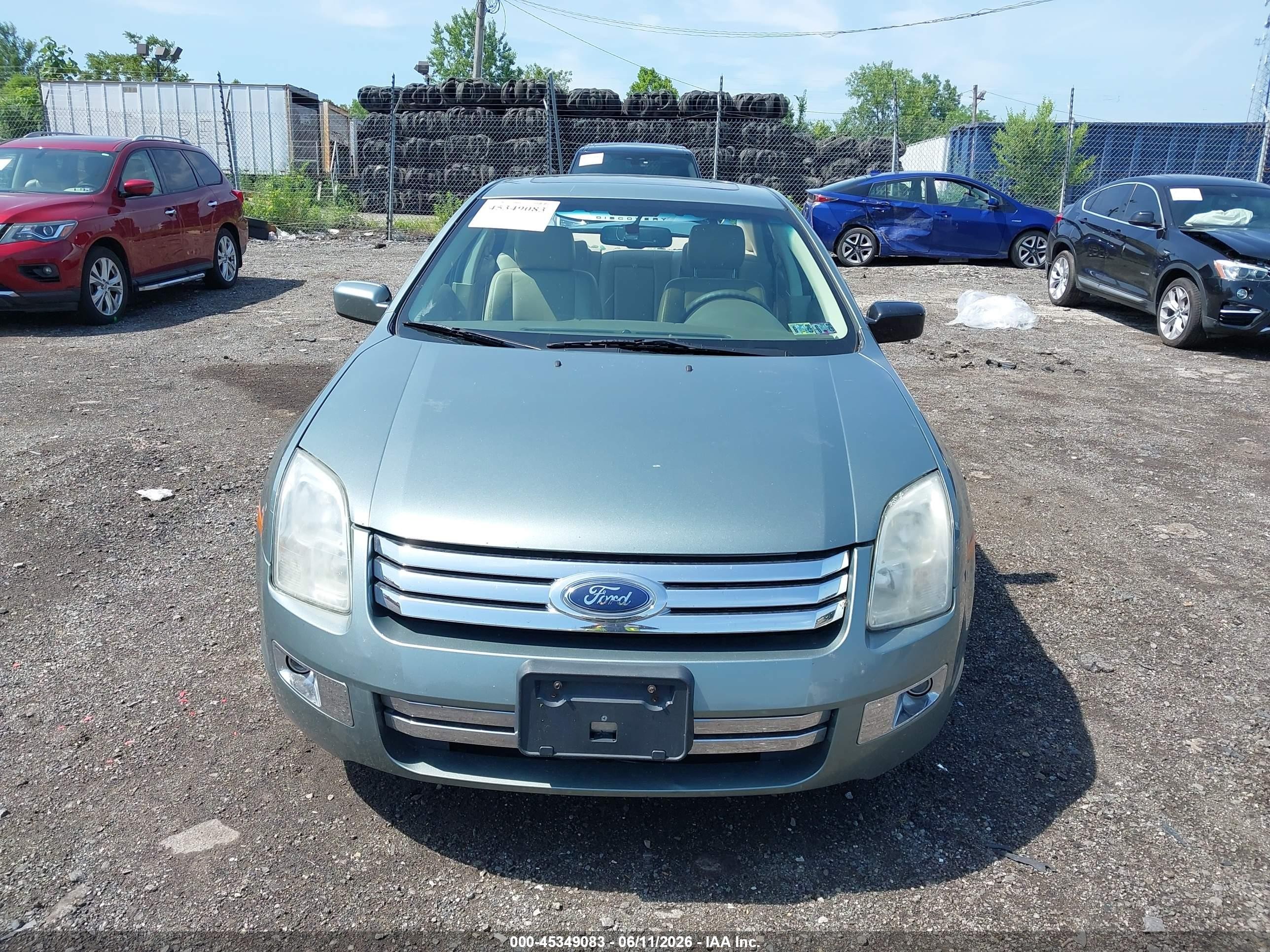2006 Ford Fusion Sel Green vin: 3FAHP08106R157764