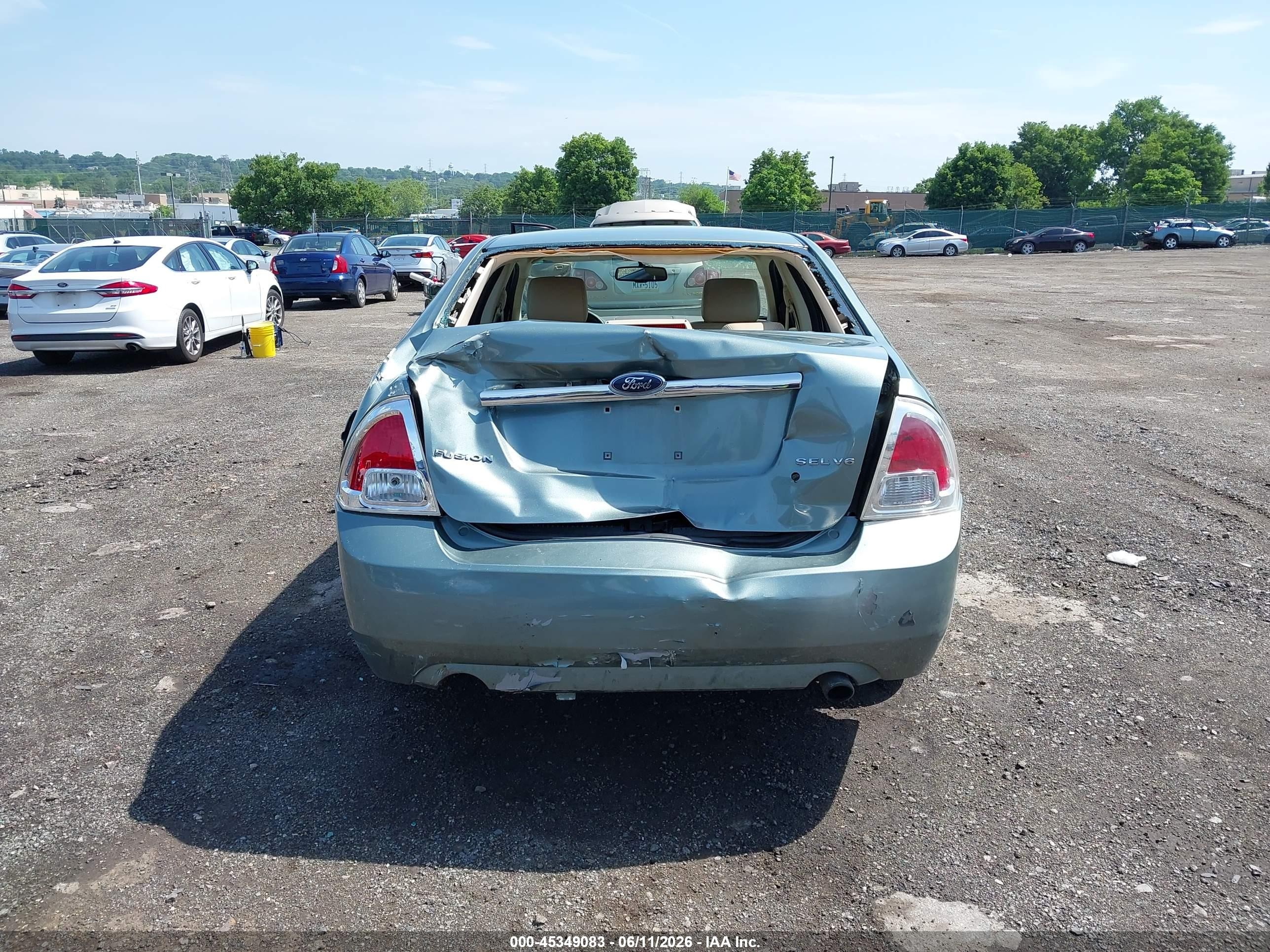 2006 Ford Fusion Sel Green vin: 3FAHP08106R157764