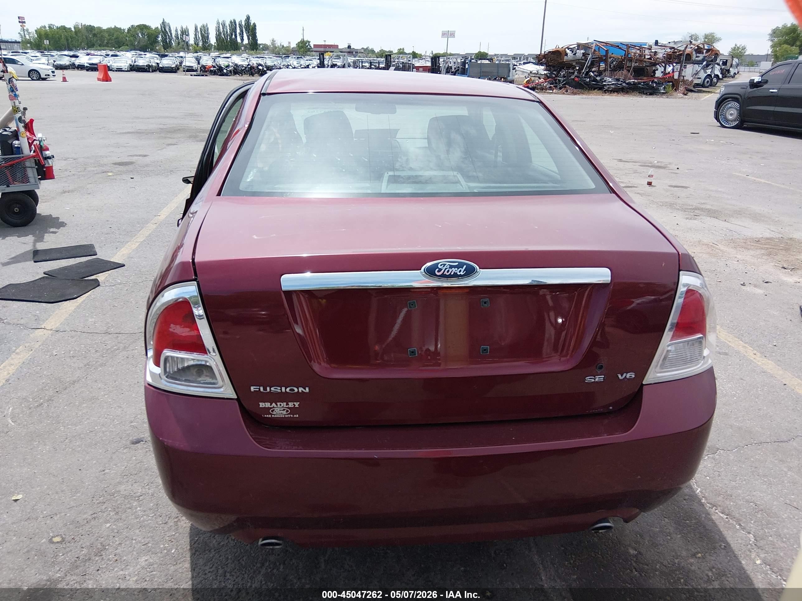2007 Ford Fusion Sel Burgundy vin: 3FAHP08107R103494