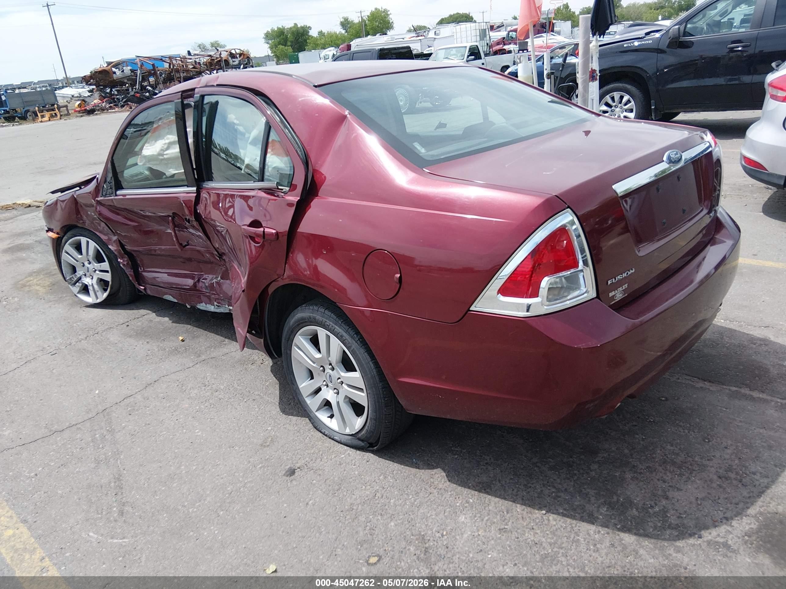 2007 Ford Fusion Sel Burgundy vin: 3FAHP08107R103494