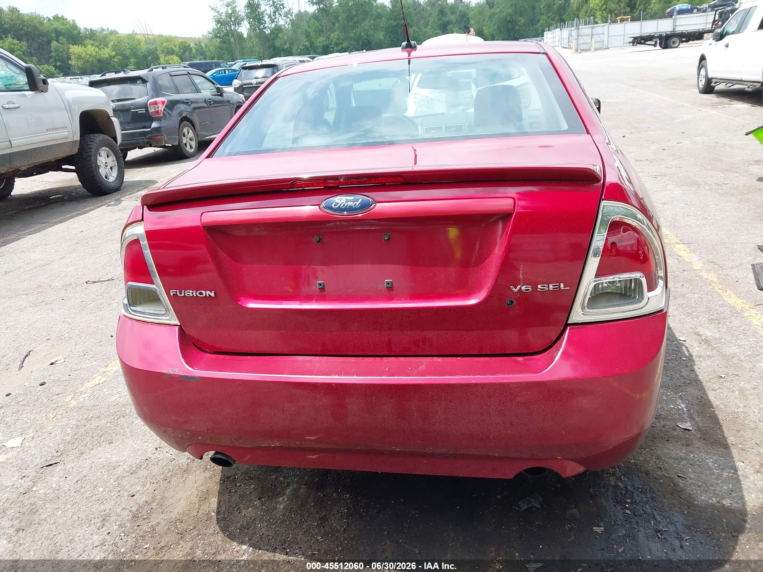 2009 Ford Fusion Sel Red vin: 3FAHP08119R123739