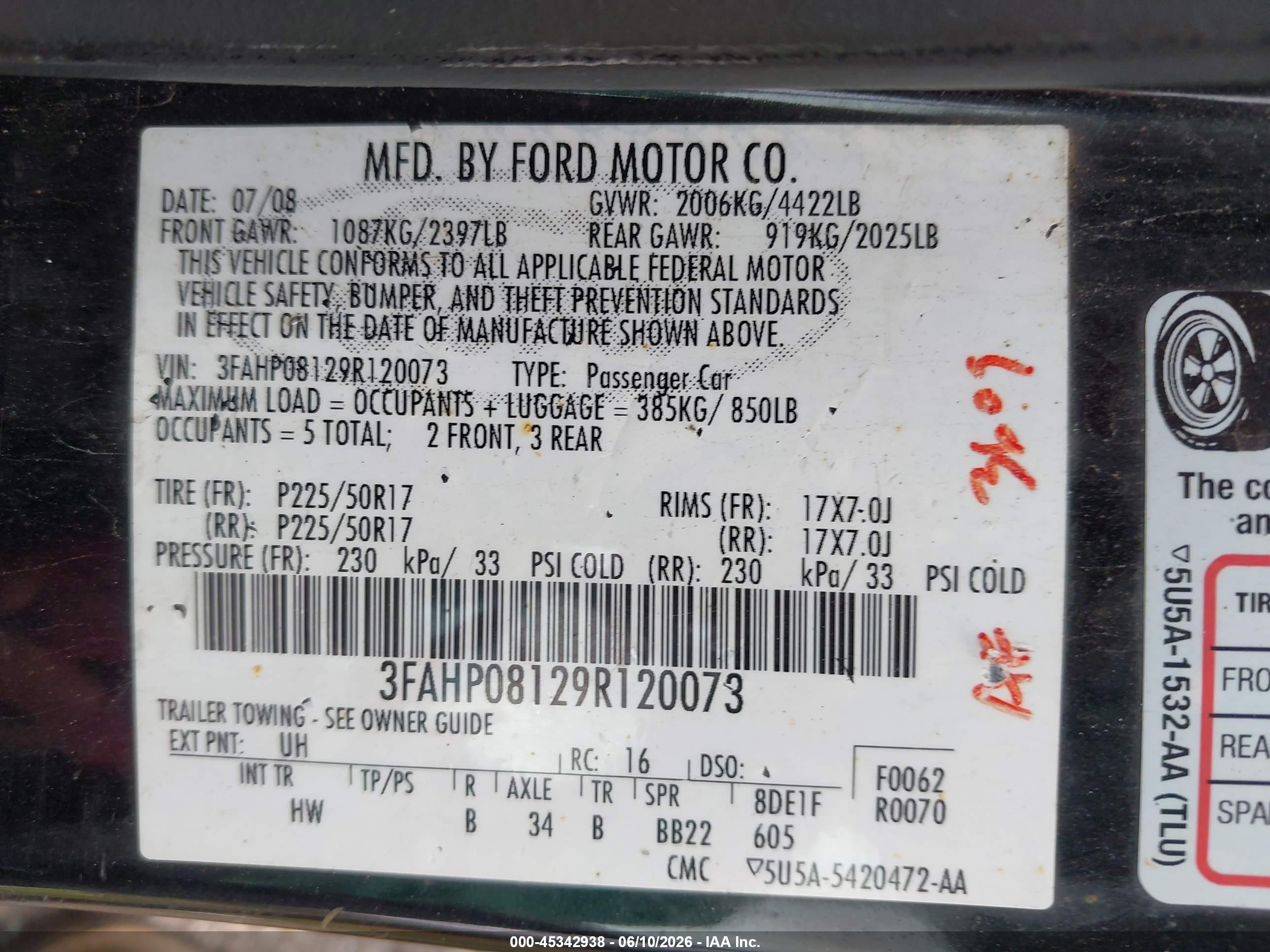 2009 Ford Fusion Sel Black vin: 3FAHP08129R120073