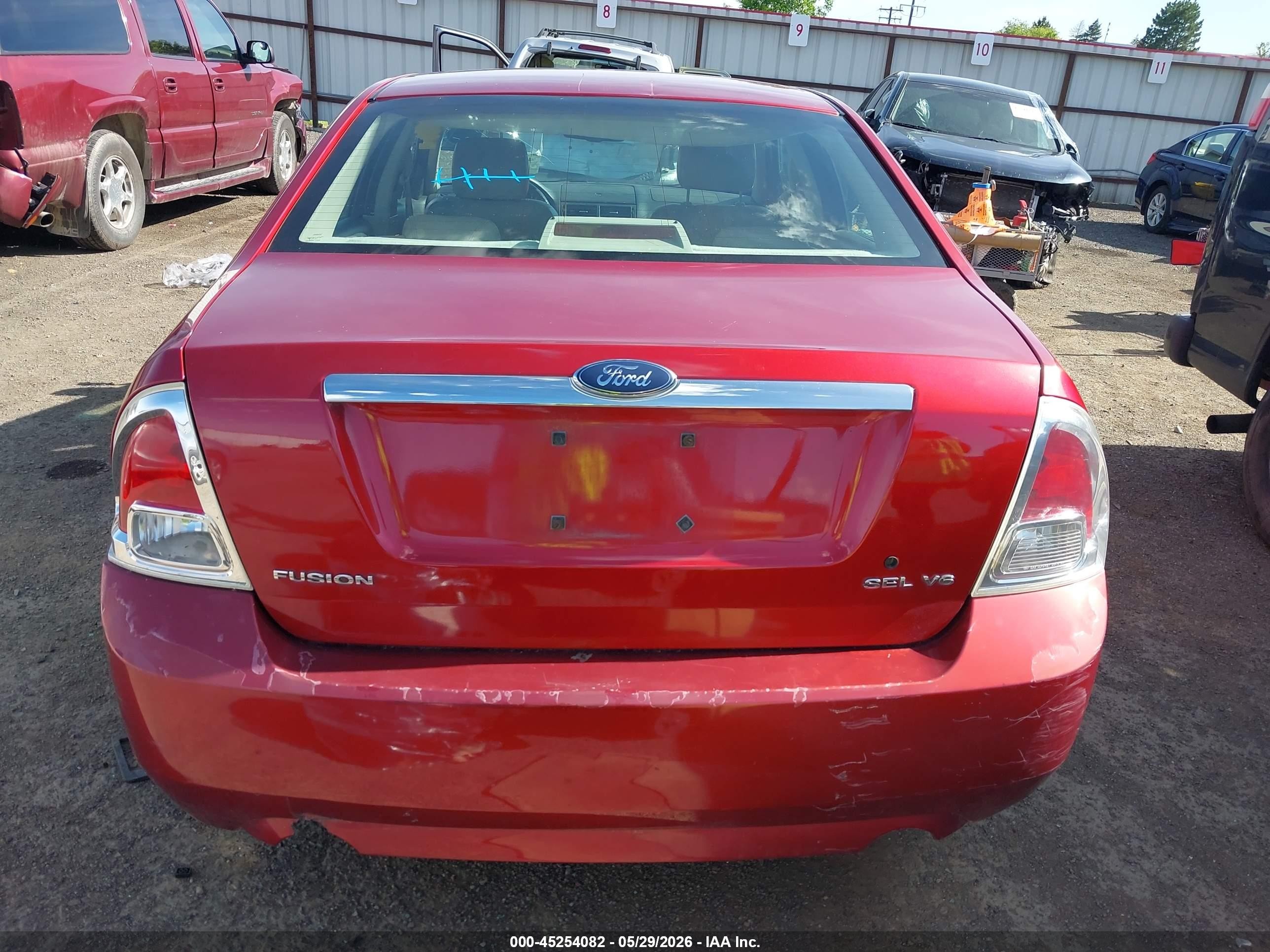 2006 Ford Fusion Sel Red vin: 3FAHP08136R236703