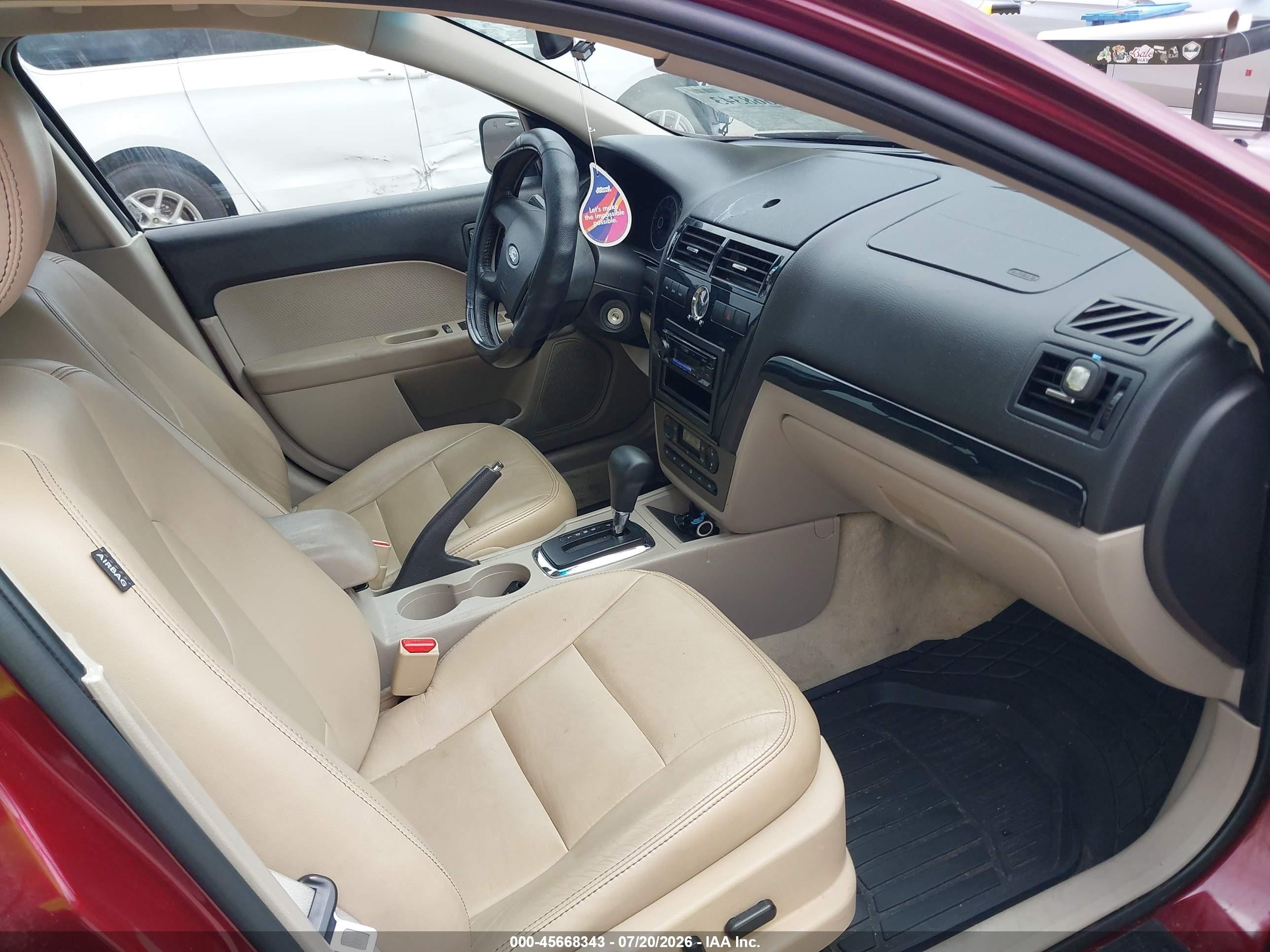 2007 Ford Fusion Sel Red vin: 3FAHP08137R173846