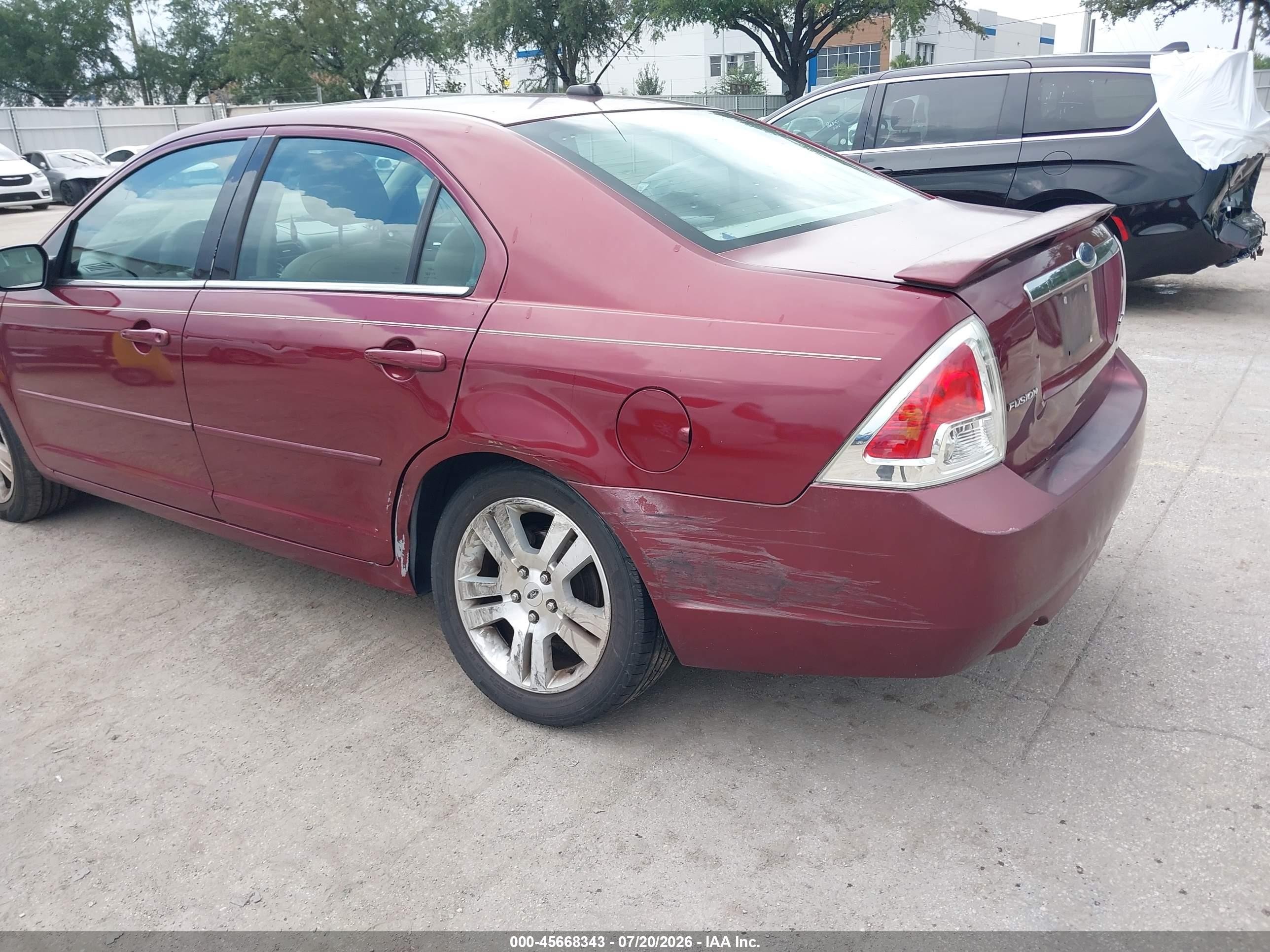2007 Ford Fusion Sel Red vin: 3FAHP08137R173846