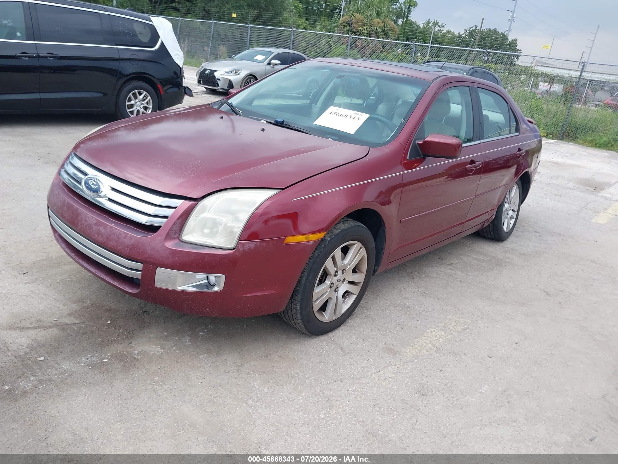 2007 Ford Fusion Sel Red vin: 3FAHP08137R173846