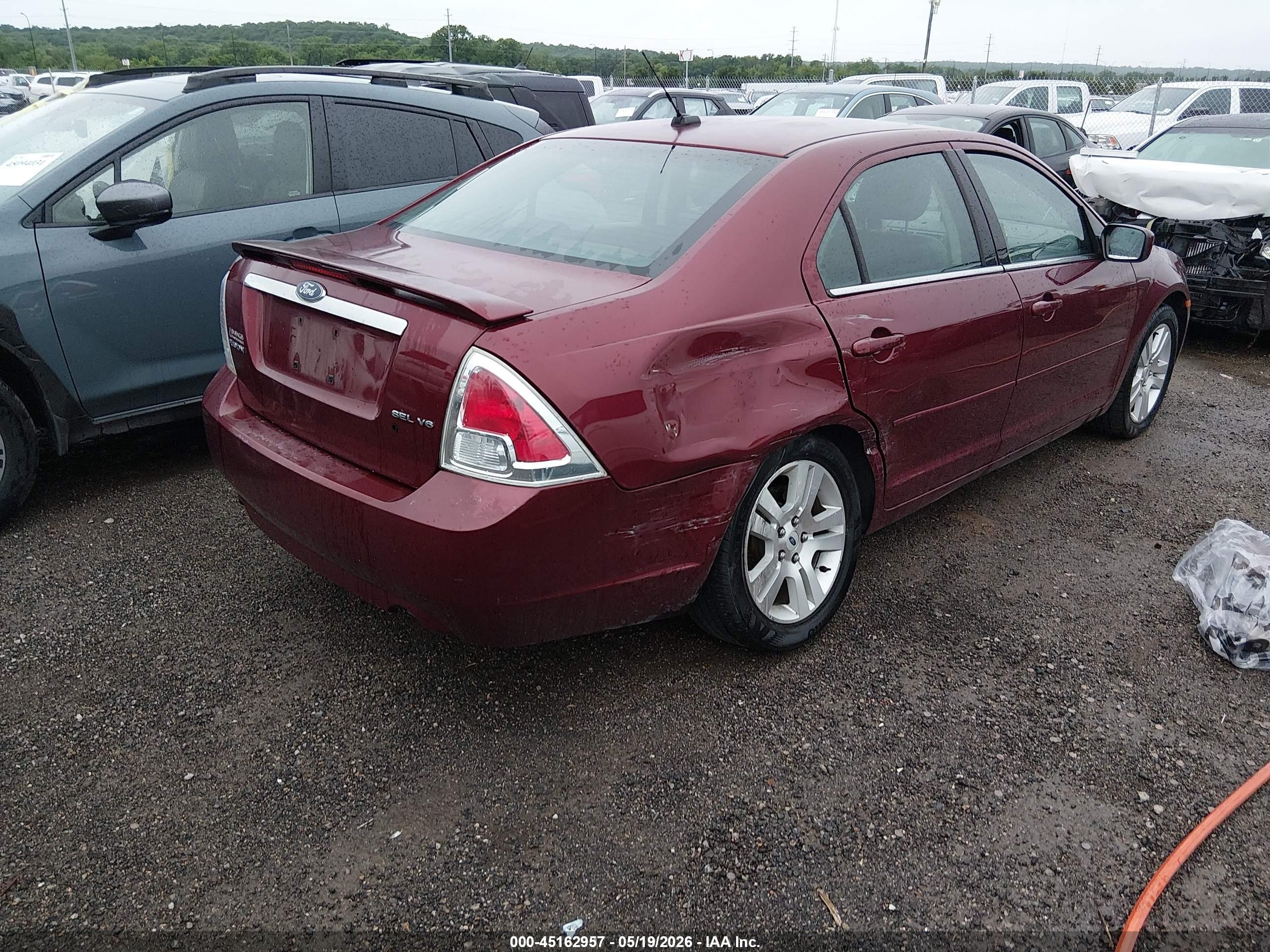 2007 Ford Fusion Sel Red vin: 3FAHP08137R214427