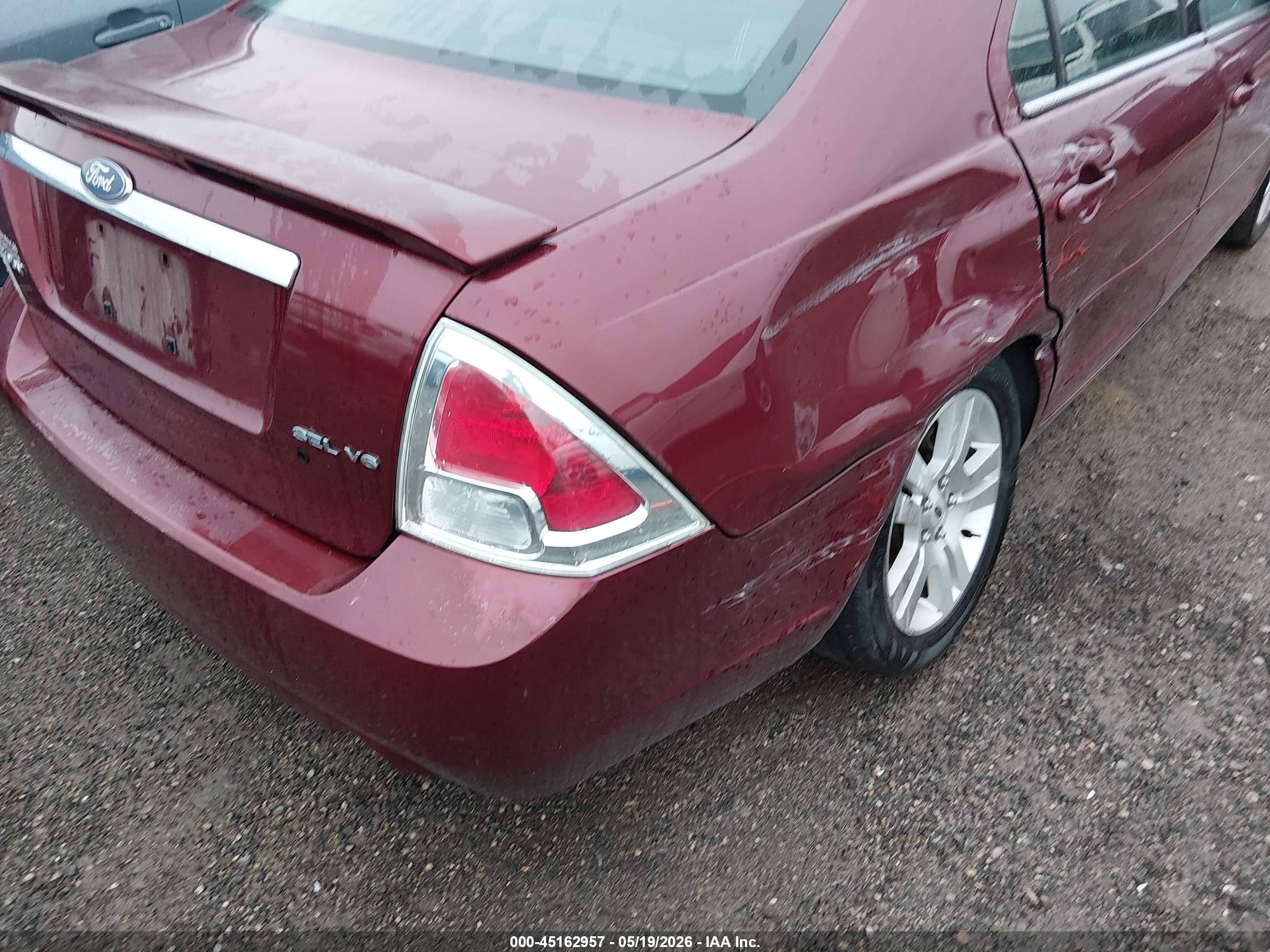 2007 Ford Fusion Sel Red vin: 3FAHP08137R214427