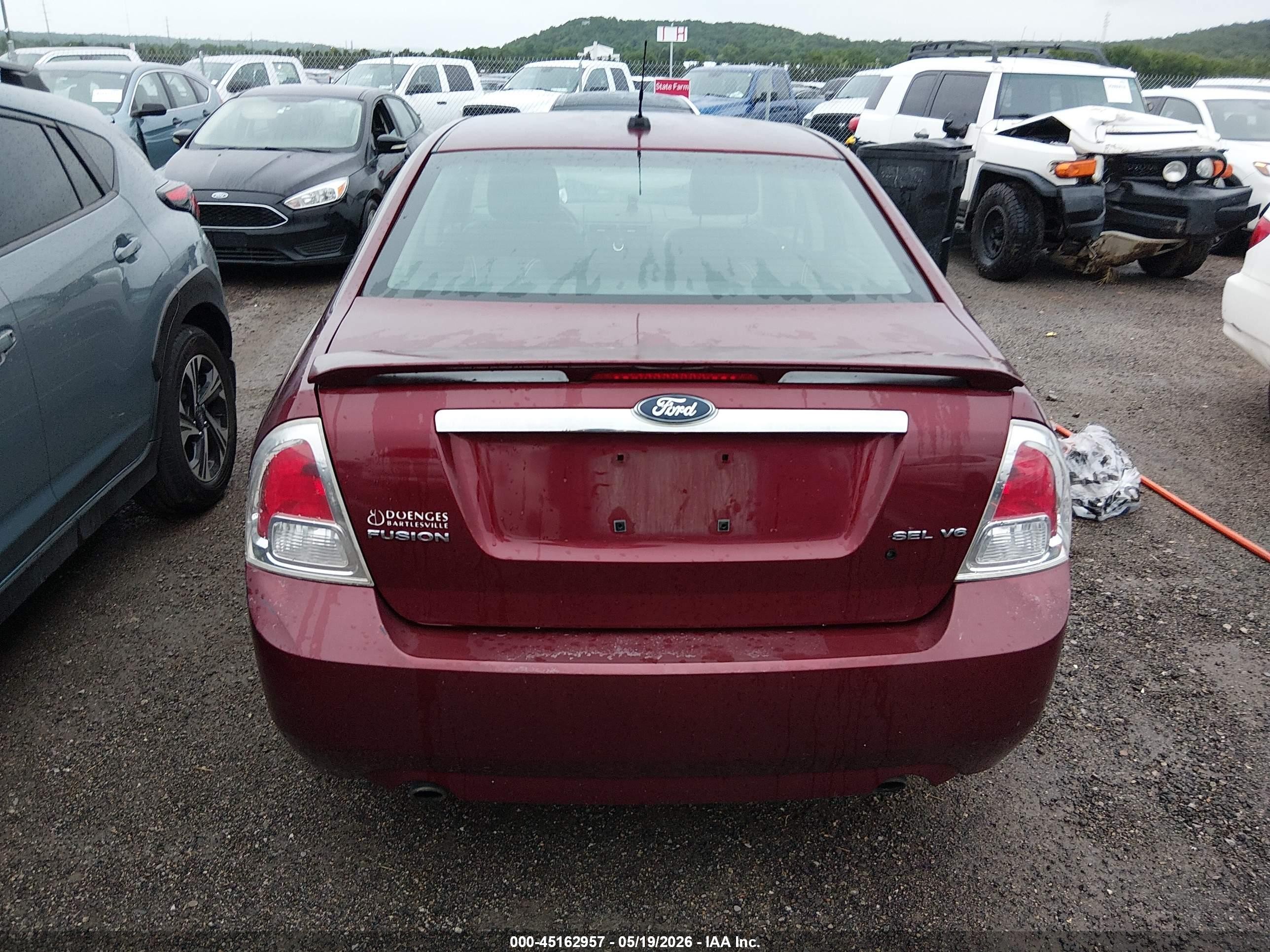 2007 Ford Fusion Sel Red vin: 3FAHP08137R214427
