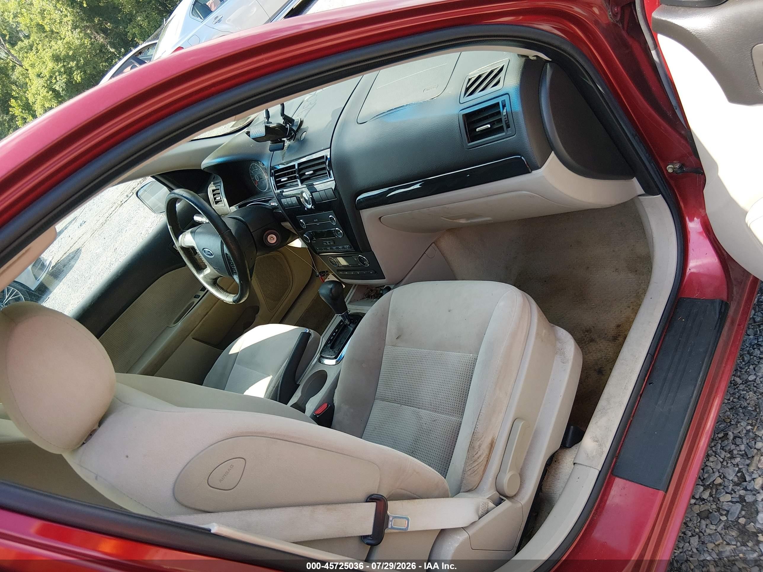 2008 Ford Fusion Sel Red vin: 3FAHP08138R183939