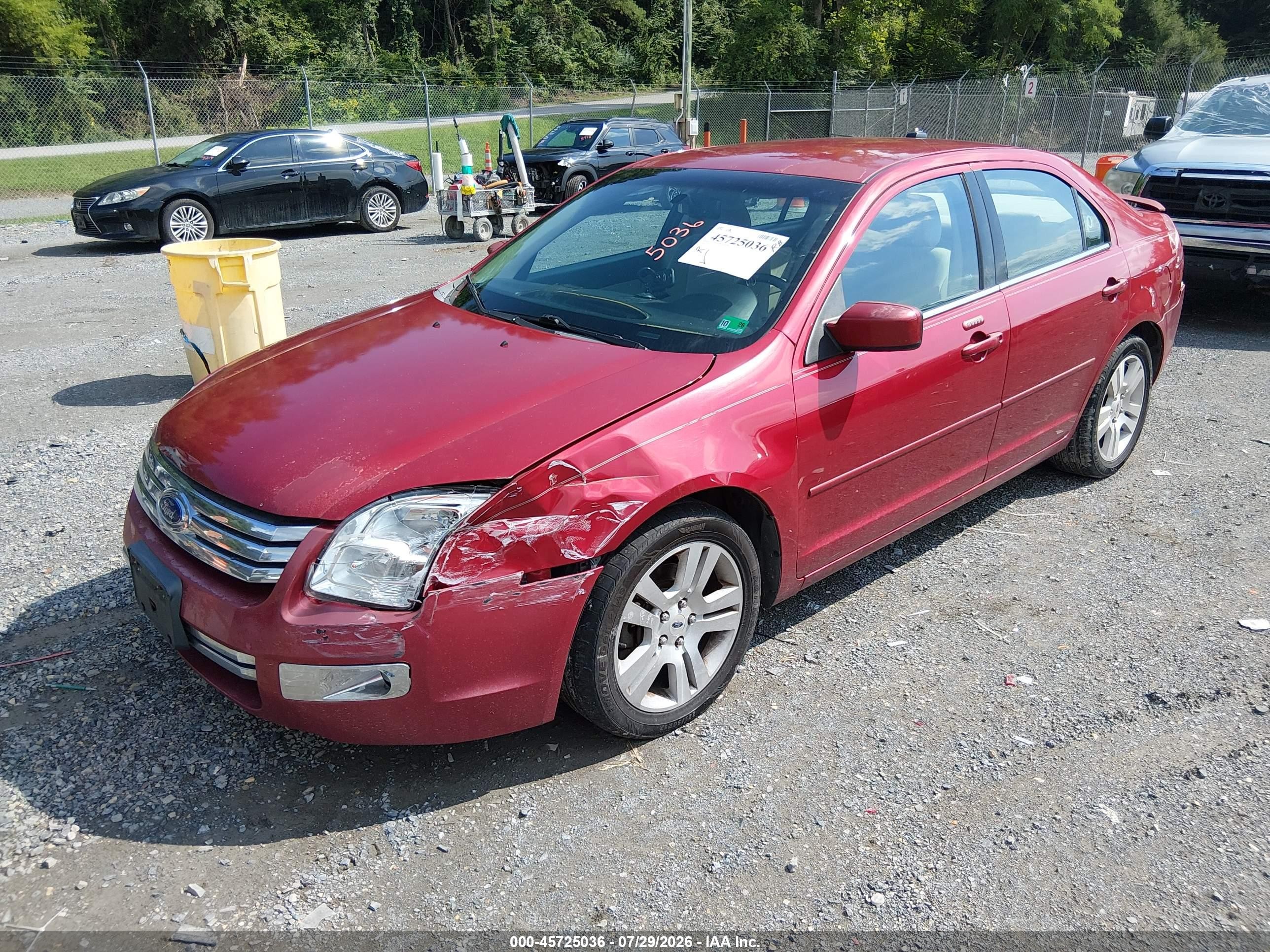 2008 Ford Fusion Sel Red vin: 3FAHP08138R183939