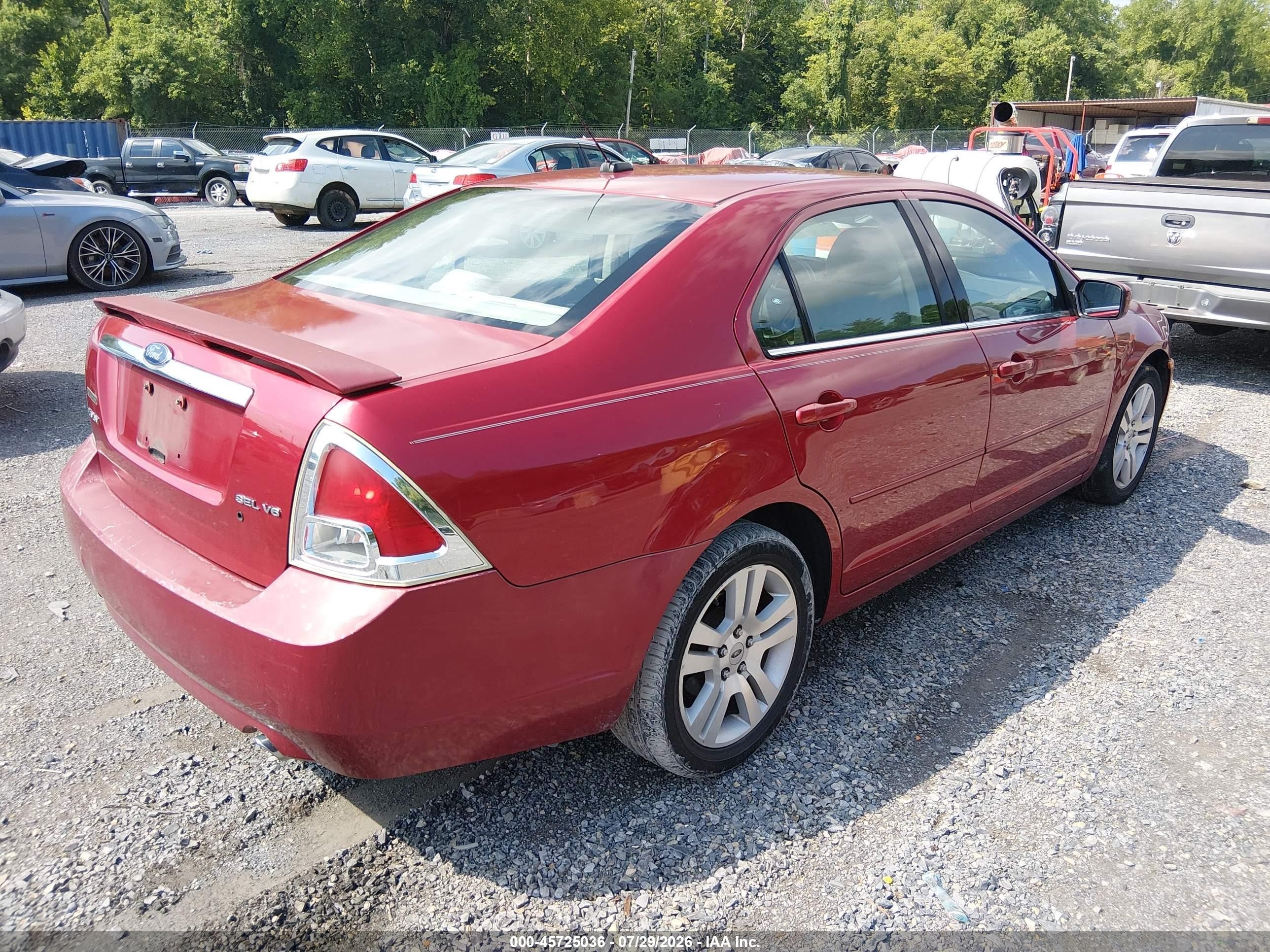 2008 Ford Fusion Sel Red vin: 3FAHP08138R183939