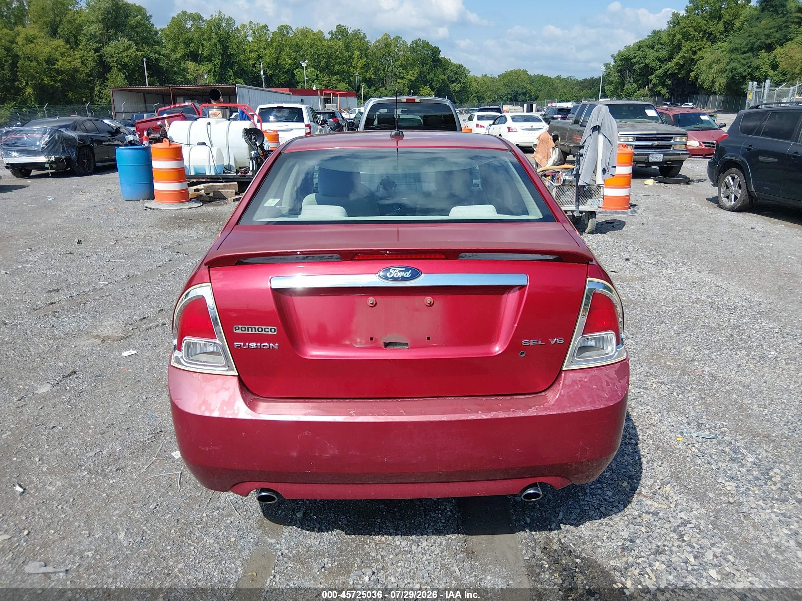 2008 Ford Fusion Sel Red vin: 3FAHP08138R183939