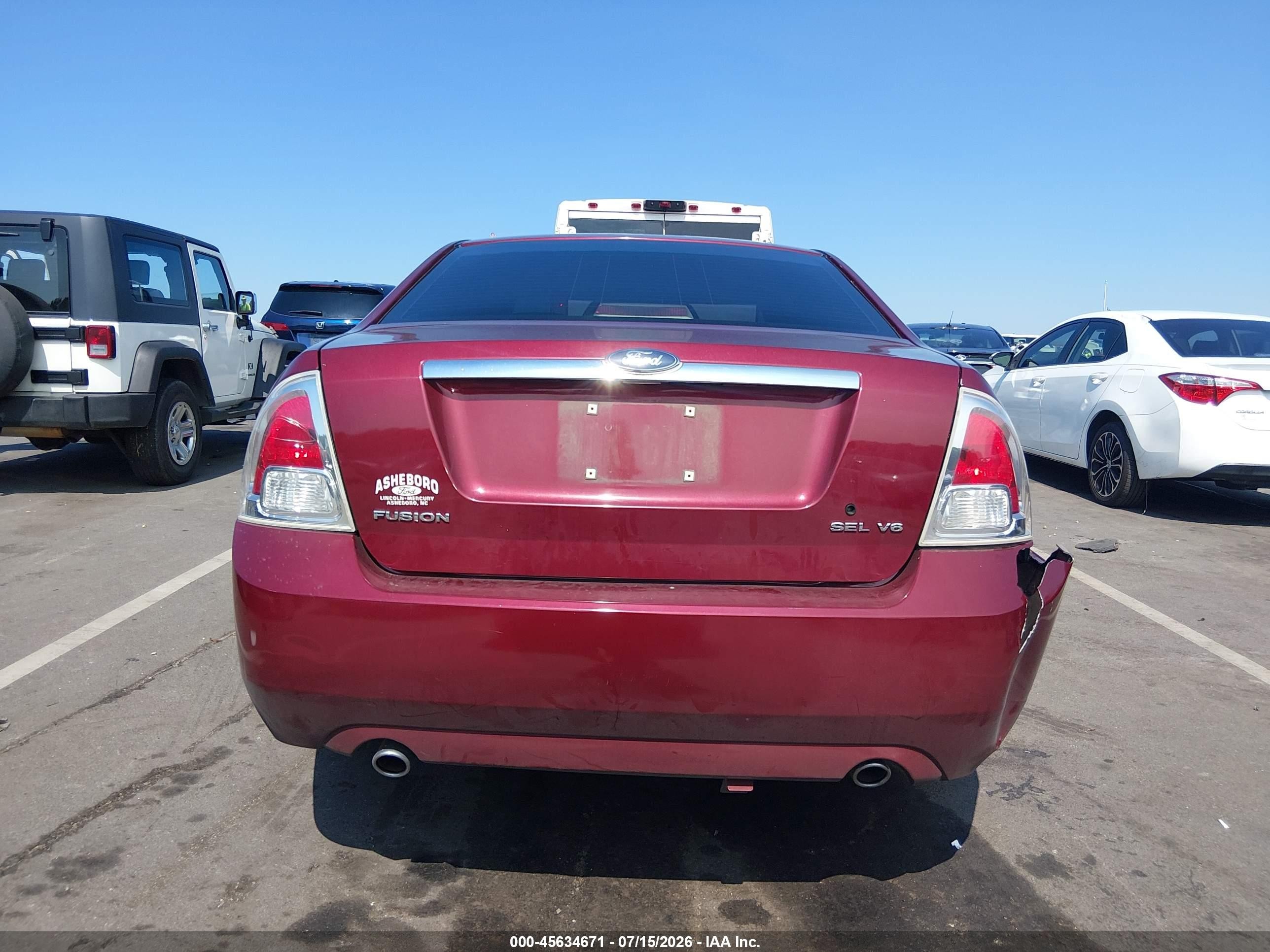 2006 Ford Fusion Sel Red vin: 3FAHP08156R130625
