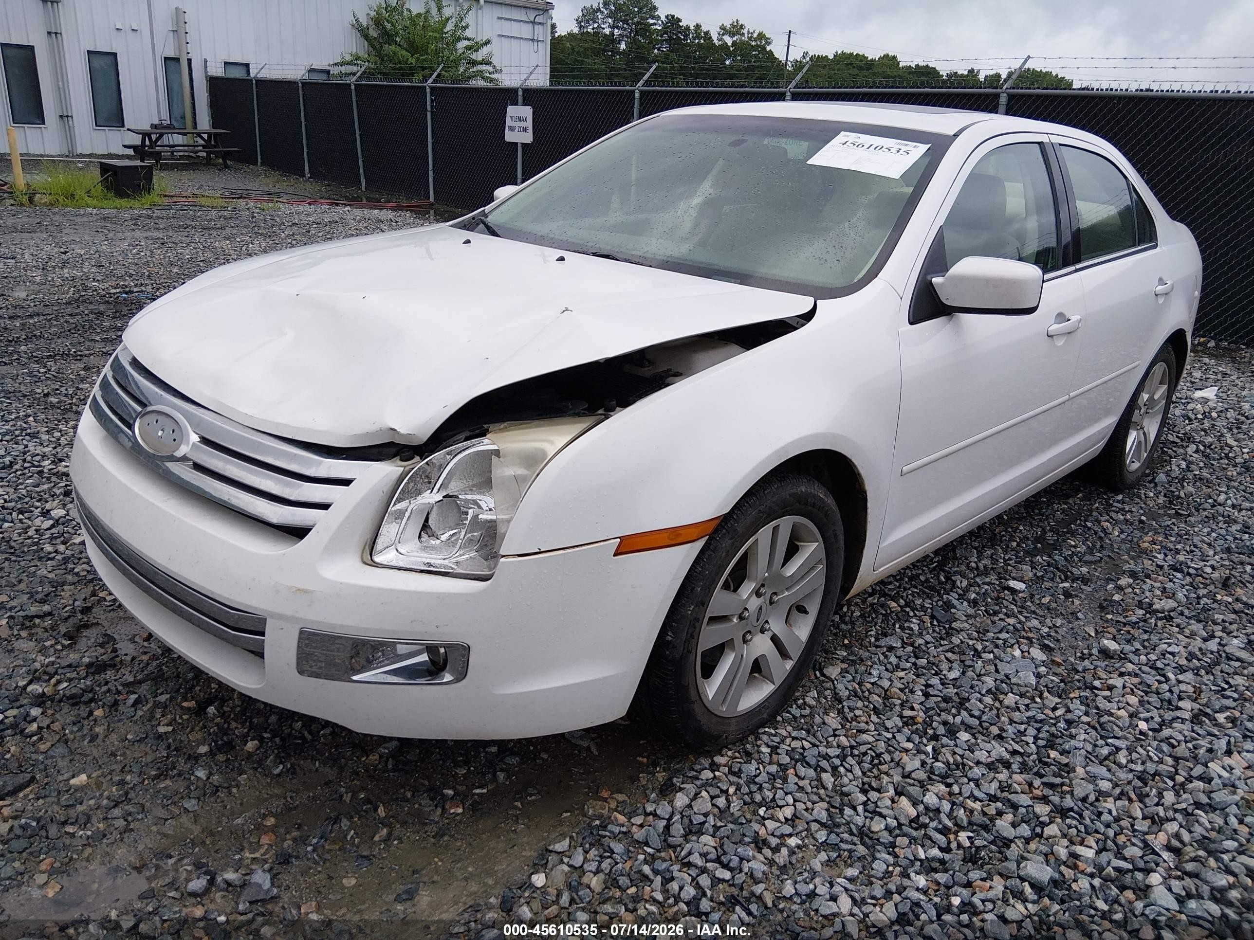 2007 Ford Fusion Sel White vin: 3FAHP08157R123210