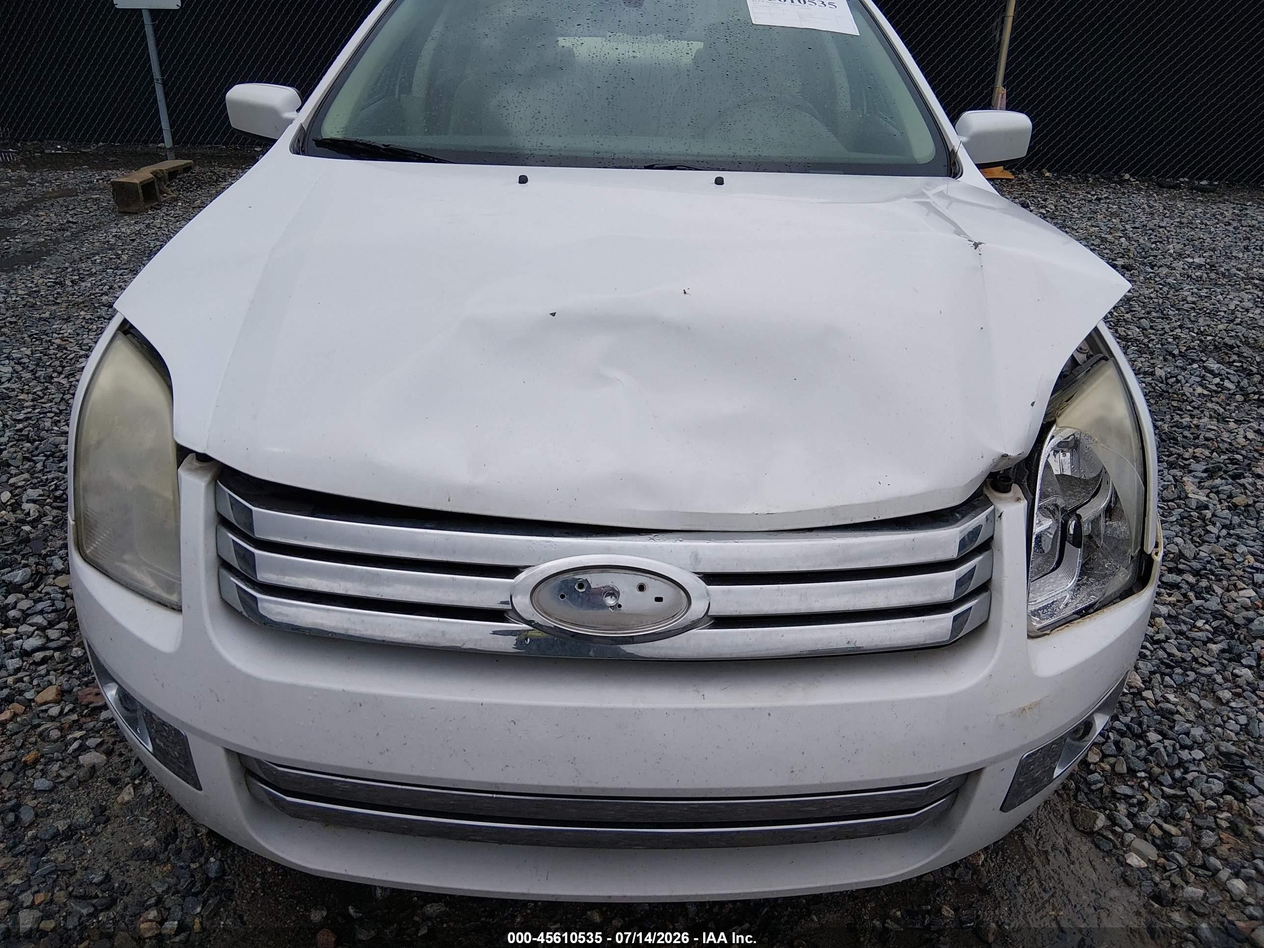 2007 Ford Fusion Sel White vin: 3FAHP08157R123210