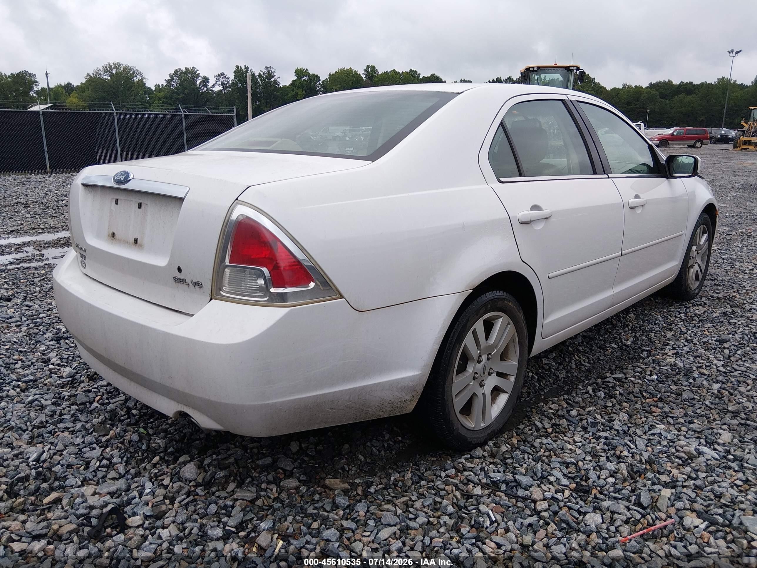 2007 Ford Fusion Sel White vin: 3FAHP08157R123210