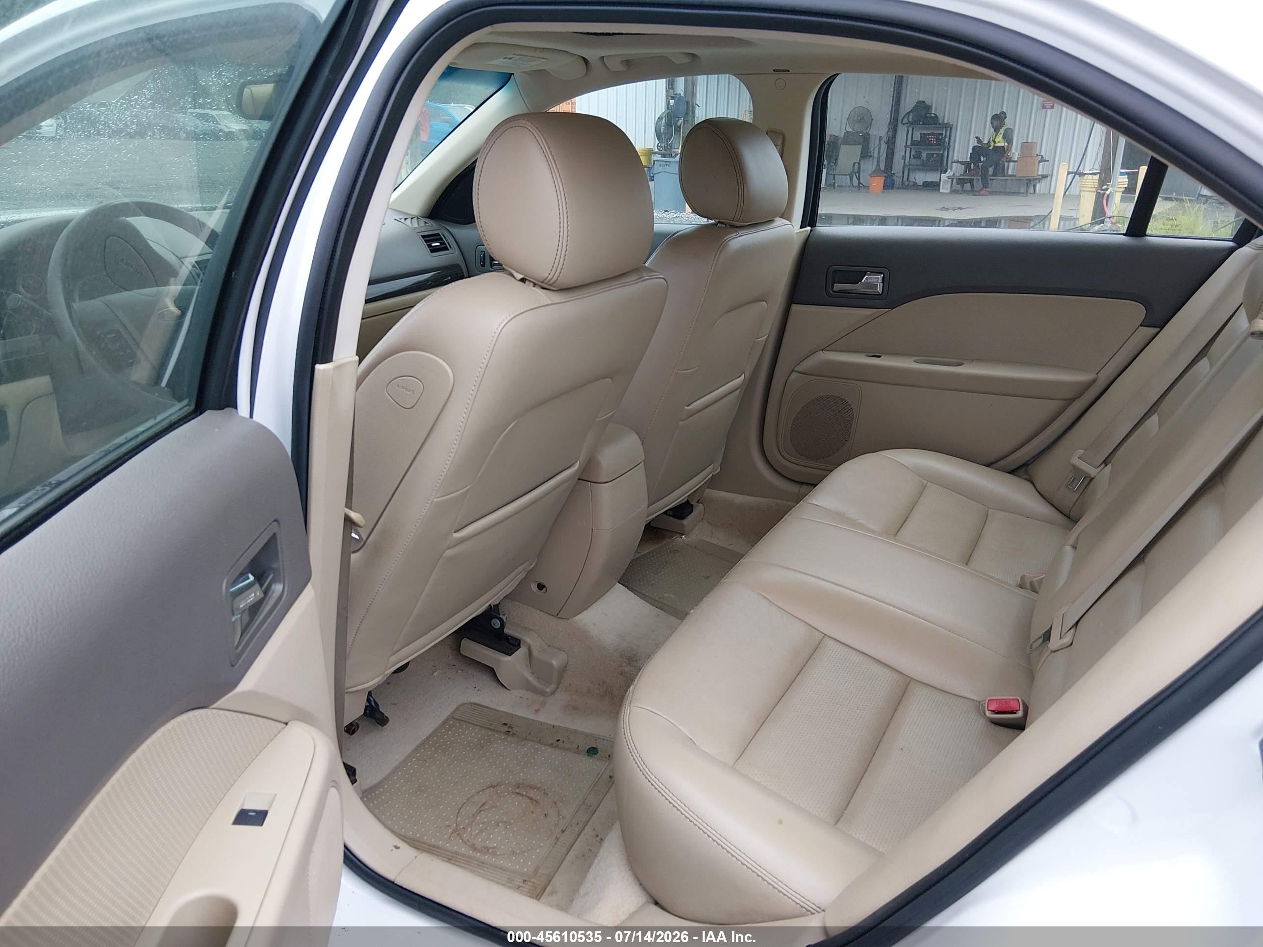2007 Ford Fusion Sel White vin: 3FAHP08157R123210