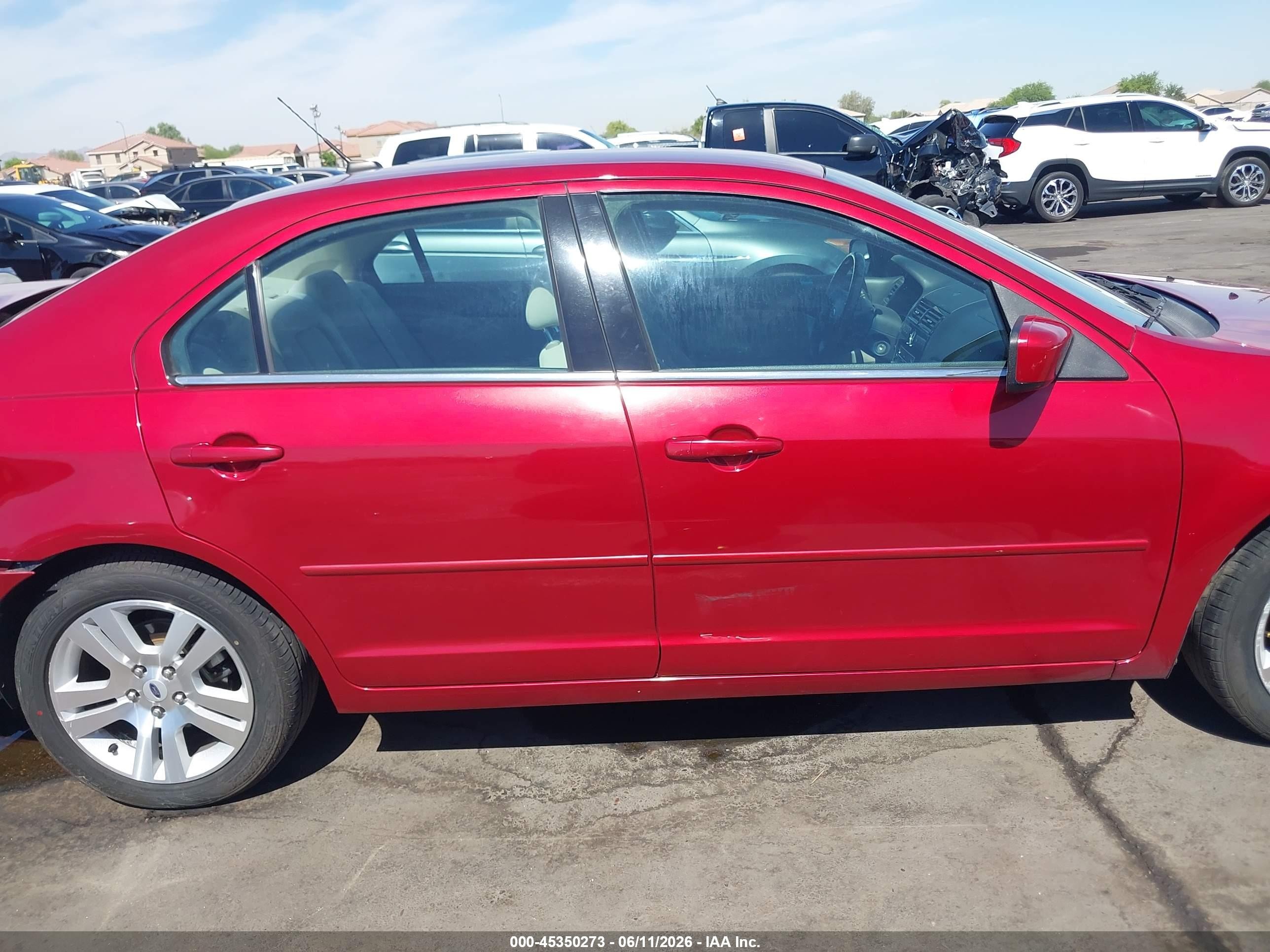 2009 Ford Fusion Sel Red vin: 3FAHP08179R106492