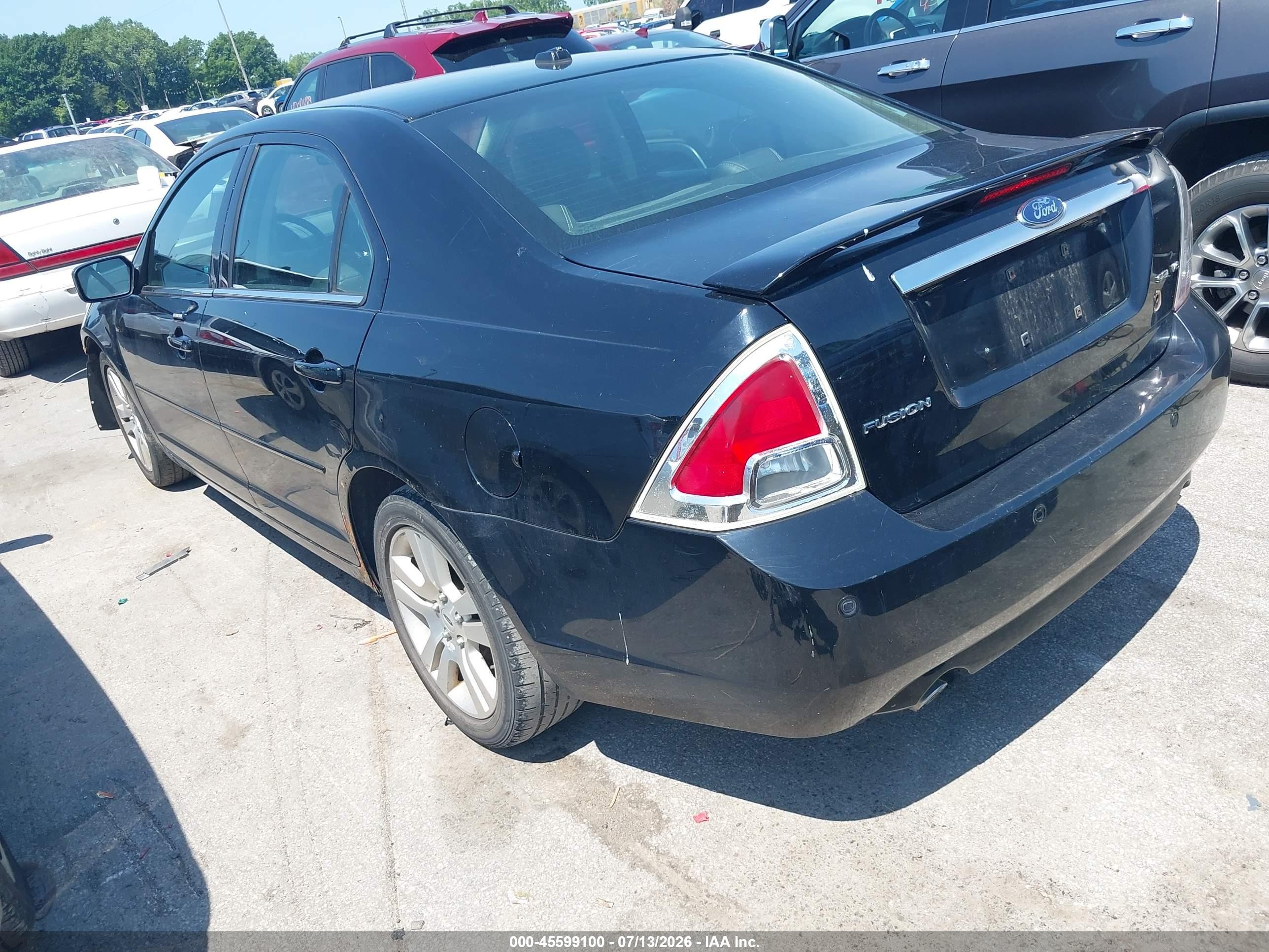 2008 Ford Fusion Sel Black vin: 3FAHP08188R184522