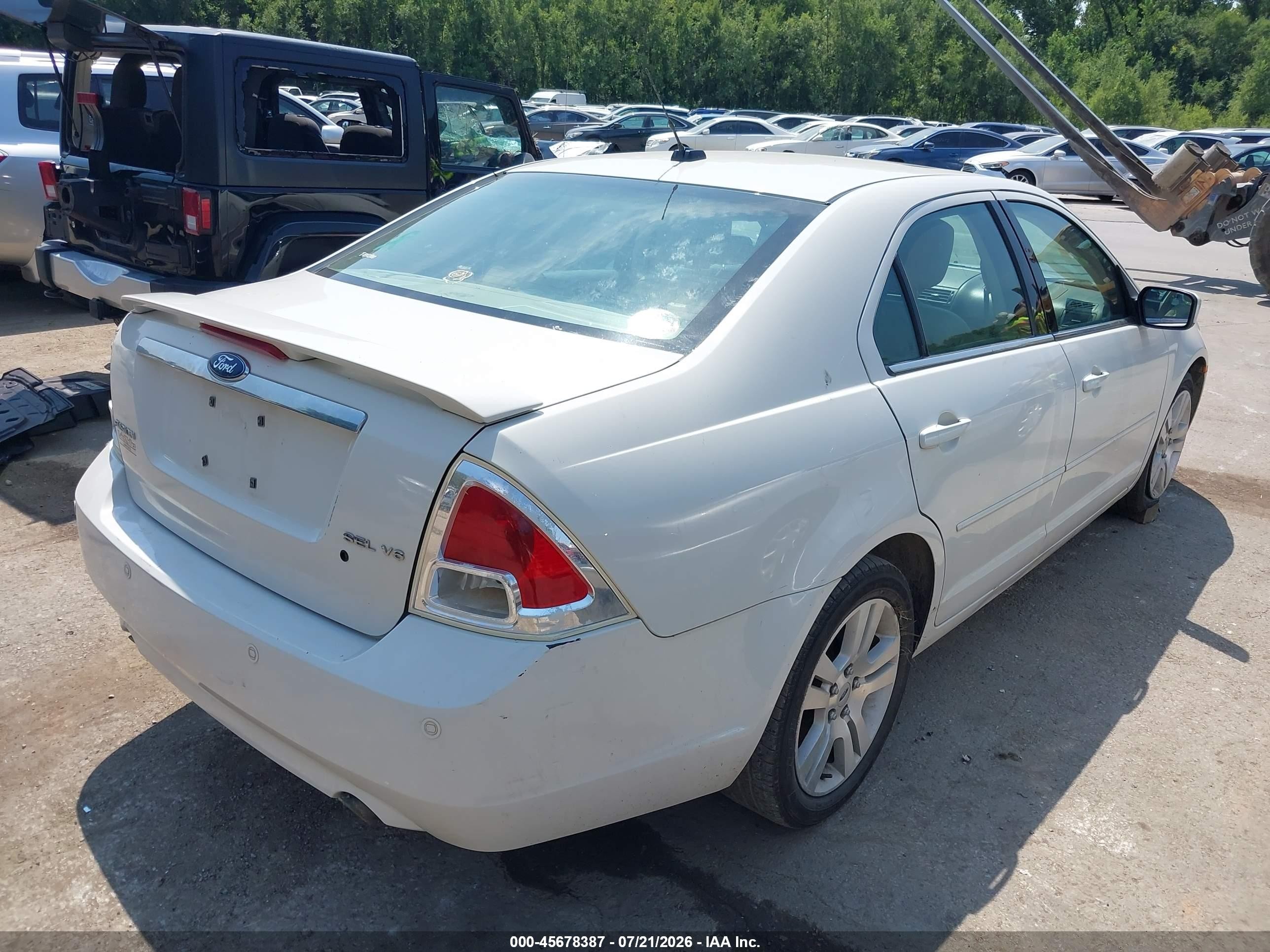 2009 Ford Fusion Sel White vin: 3FAHP08189R152803