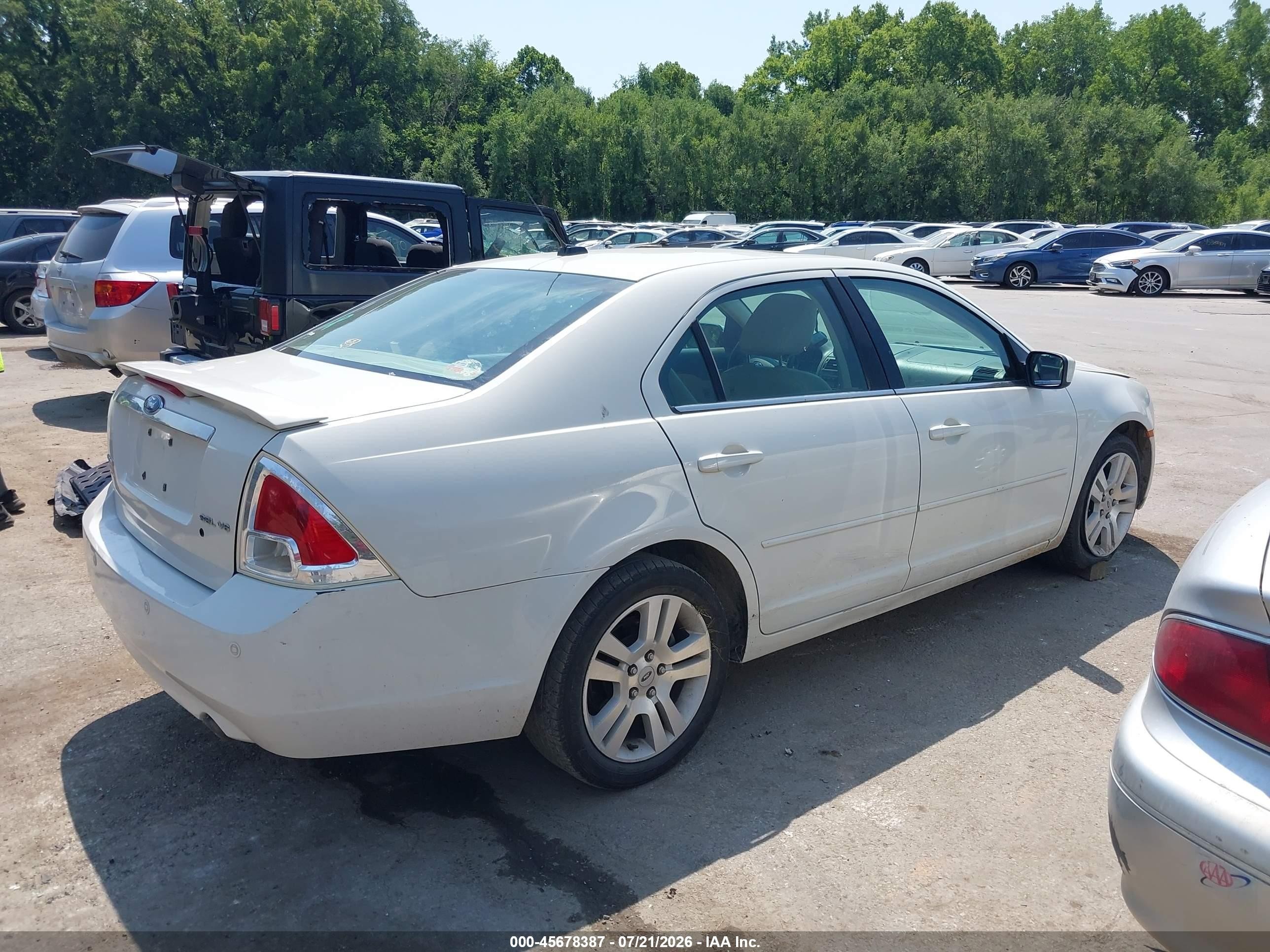 2009 Ford Fusion Sel White vin: 3FAHP08189R152803