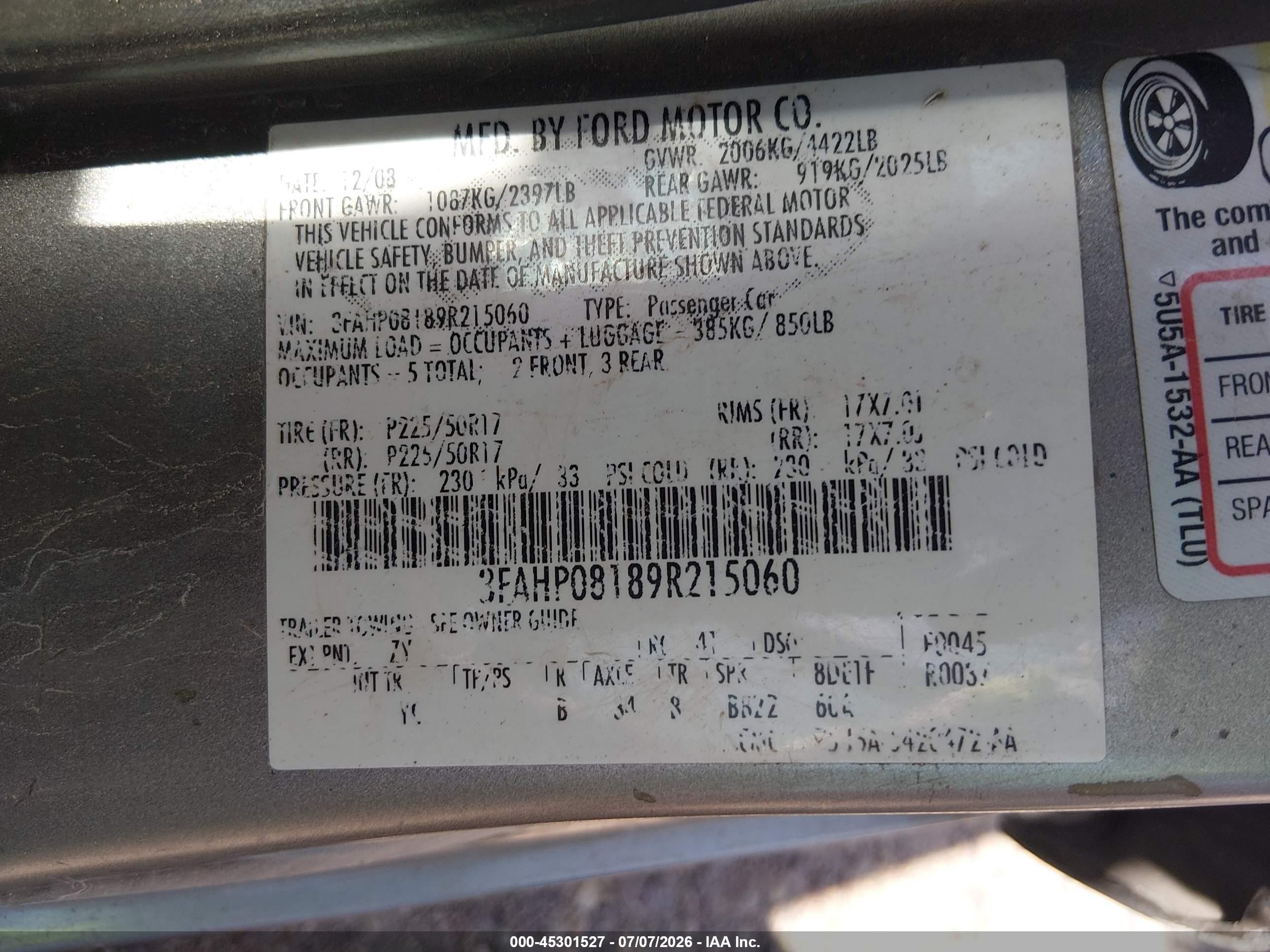 2009 Ford Fusion Sel Gray vin: 3FAHP08189R215060