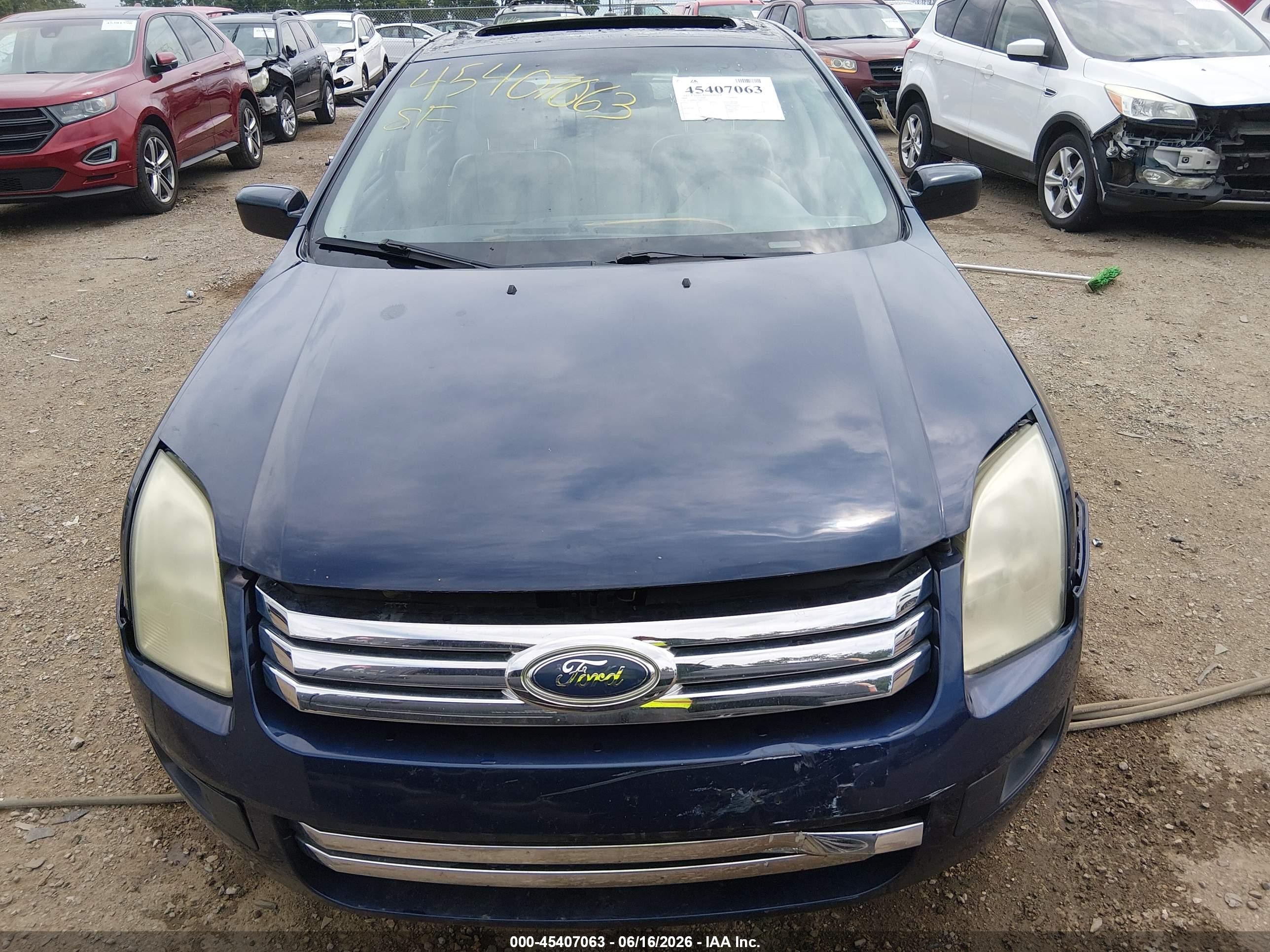 2008 Ford Fusion Sel Dark Blue vin: 3FAHP081X8R273282